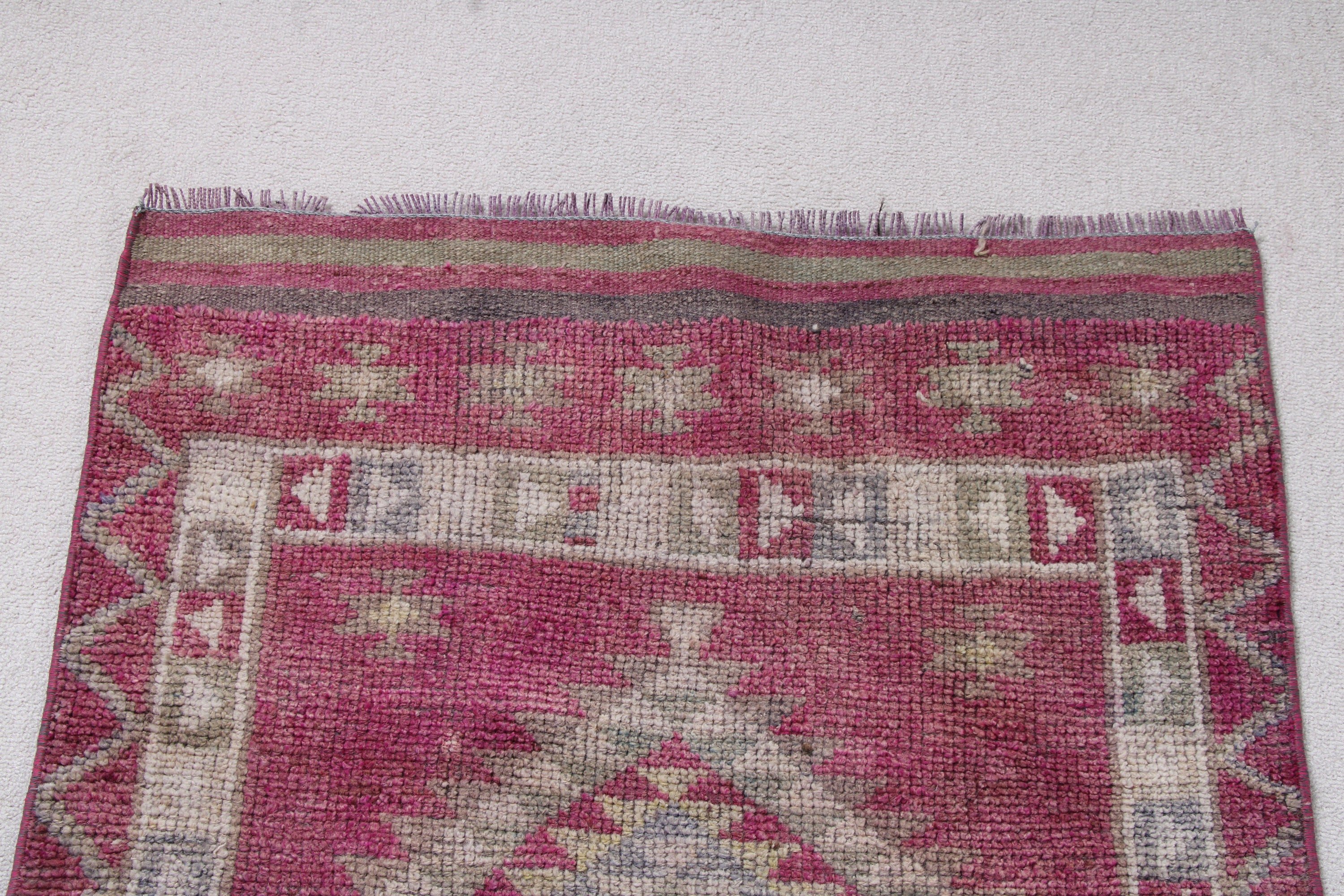 Home Decor Rugs, Pink Statement Rugs, Corridor Rug, Vintage Rugs, Turkish Rug, 2.8x11.8 ft Runner Rugs, Vintage Runner Rug, Luxury Rugs