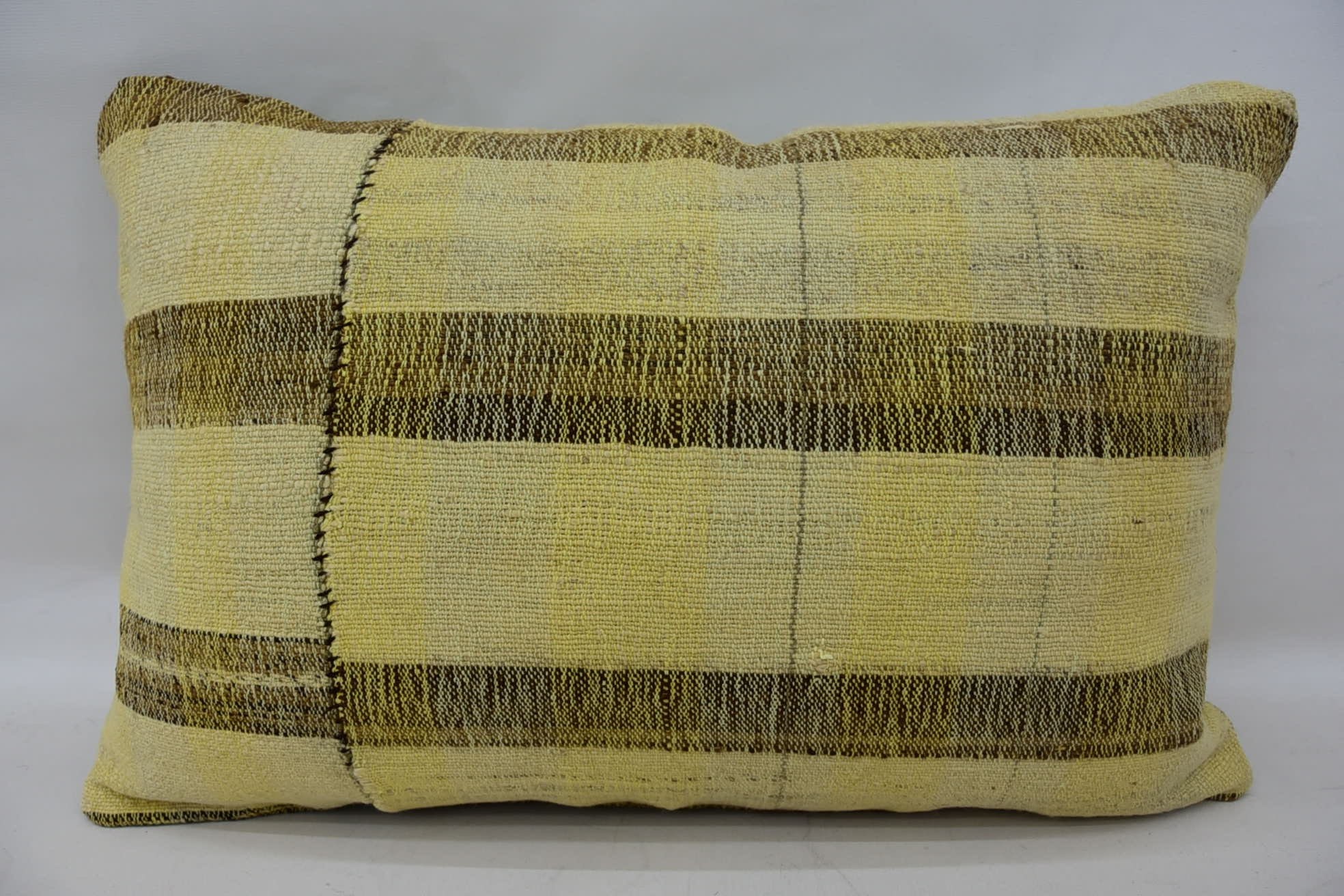 Boho Pillow Sham Cover, Vintage Pillow, Indoor Cushion, Gift Pillow, Vintage Kilim Pillow Cushion Case, 16"x24" Beige Pillow Cover