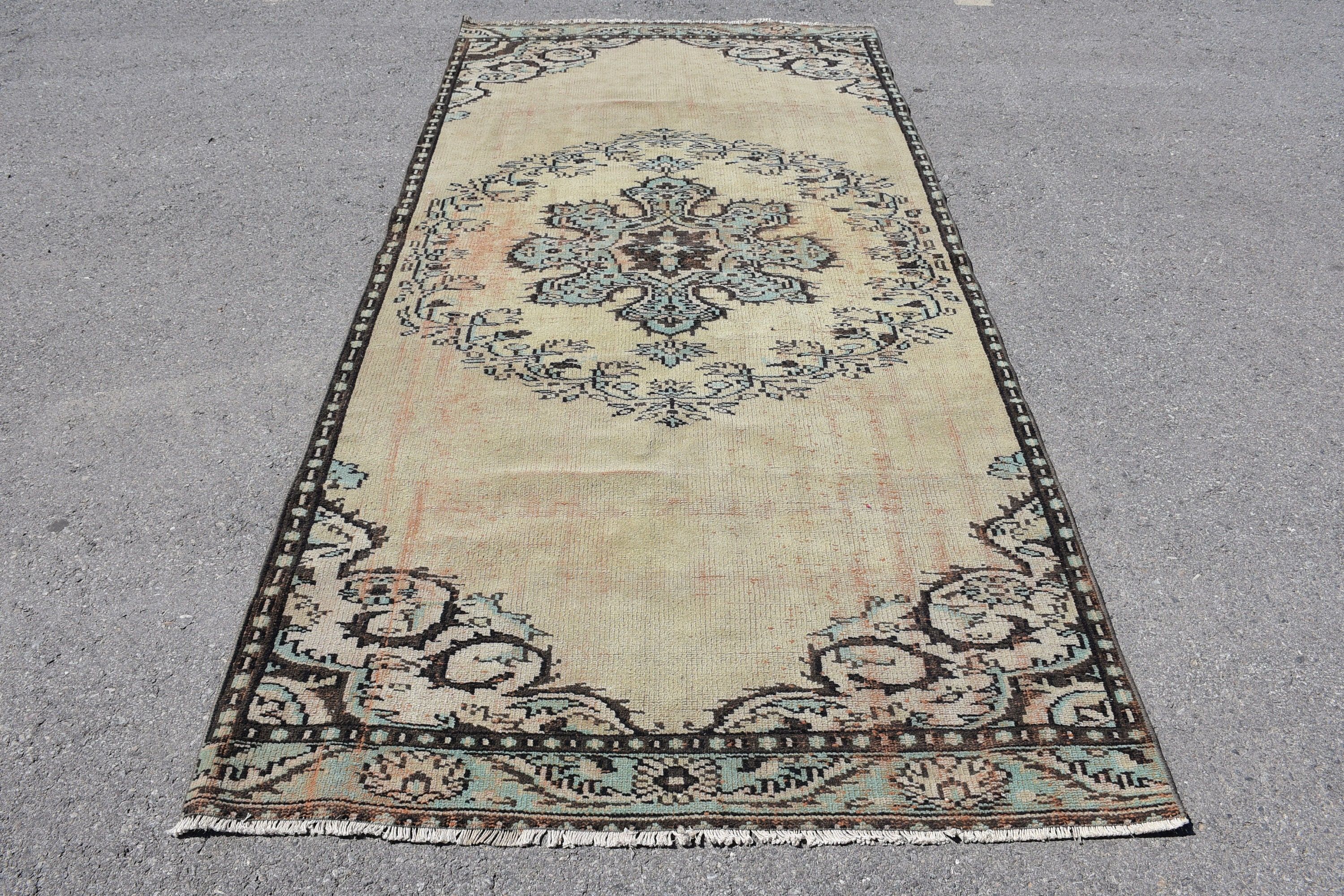 Fas Halıları, 4,5x9,2 ft Büyük Halı, Oturma Odası Halısı, Vintage Halı, Oushak Halıları, Salon Halıları, Düz Dokuma Halıları, Türk Halıları, Salon Halıları