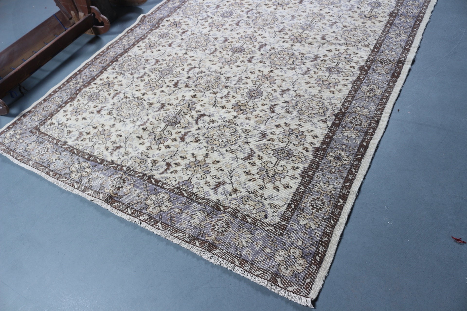 Vintage Rugs, Beige Oriental Rug, Bedroom Rug, 6.6x9.6 ft Large Rug, Dining Room Rugs, Pale Rug, Turkish Rugs, Rugs for Salon, Kitchen Rugs