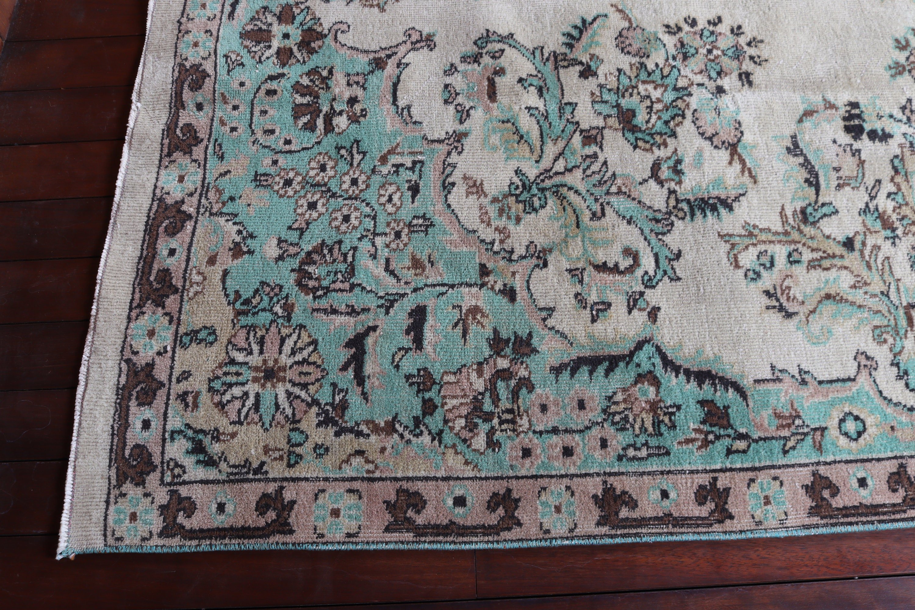 Büyük Oushak Halıları, Büyük Boho Halısı, Türk Halıları, Yer Halısı, Vintage Halılar, Fas Halısı, Bej Mutfak Halısı, Aztek Halısı, 6,4x10,4 ft Büyük Halı