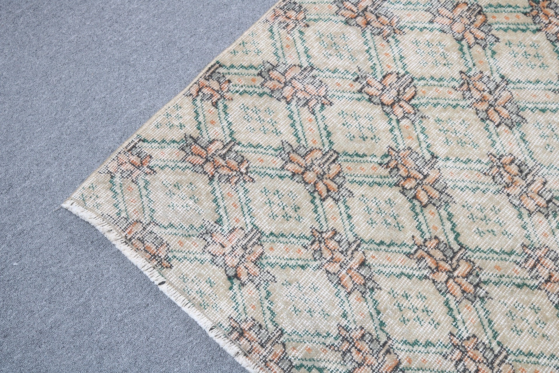 Salon Rugs, Vintage Rugs, Oriental Rugs, Geometric Rug, Outdoor Rugs, Green Anatolian Rugs, Turkish Rug, 5.1x8.2 ft Large Rugs, Bedroom Rug