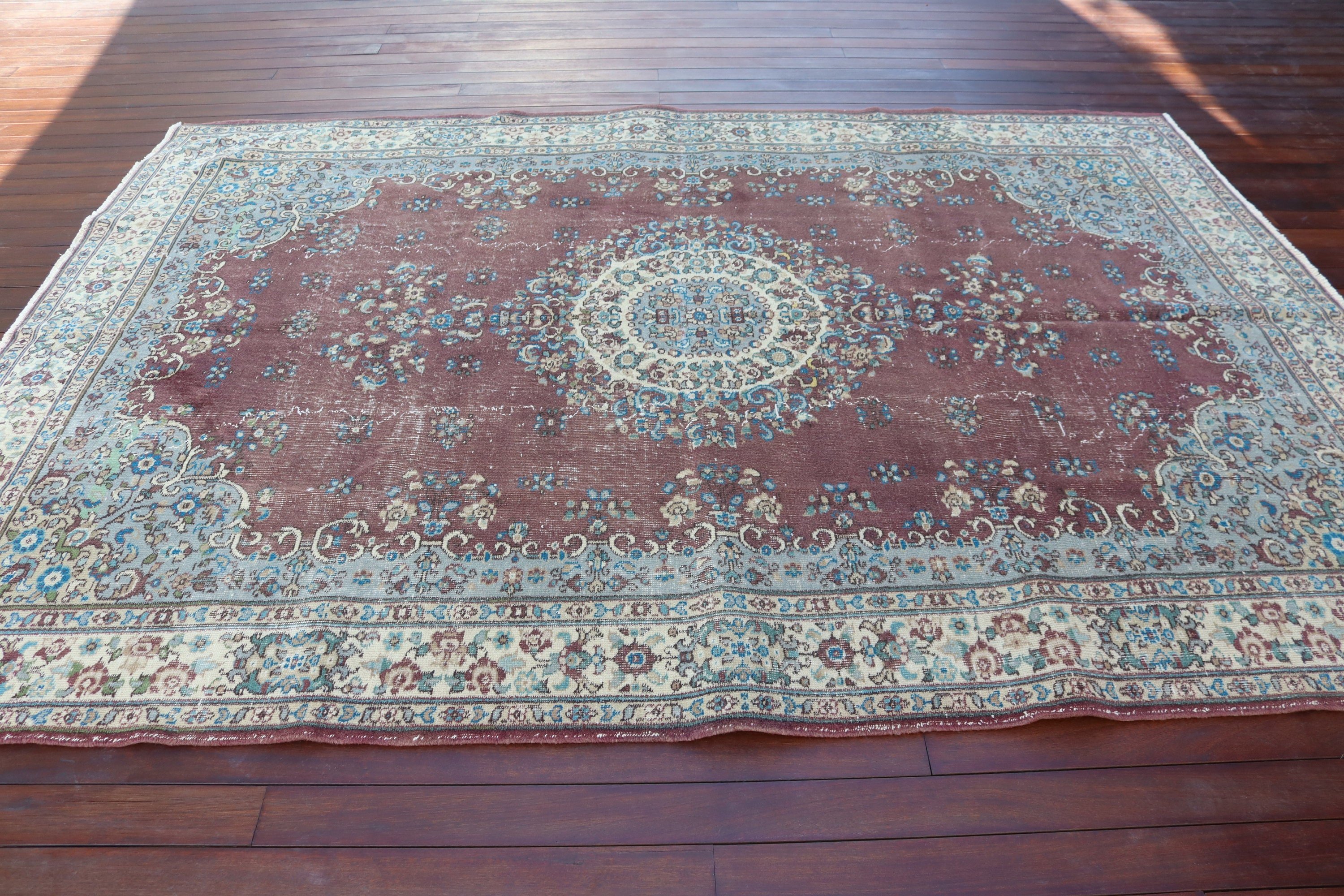 6,9x9,5 ft Büyük Halılar, Yemek Odası Halısı, Mor Soğuk Halı, Yatak Odası Halıları, Vintage Halılar, Türk Halıları, Geometrik Halı, Büyük Boho Halısı, Aztek Halısı