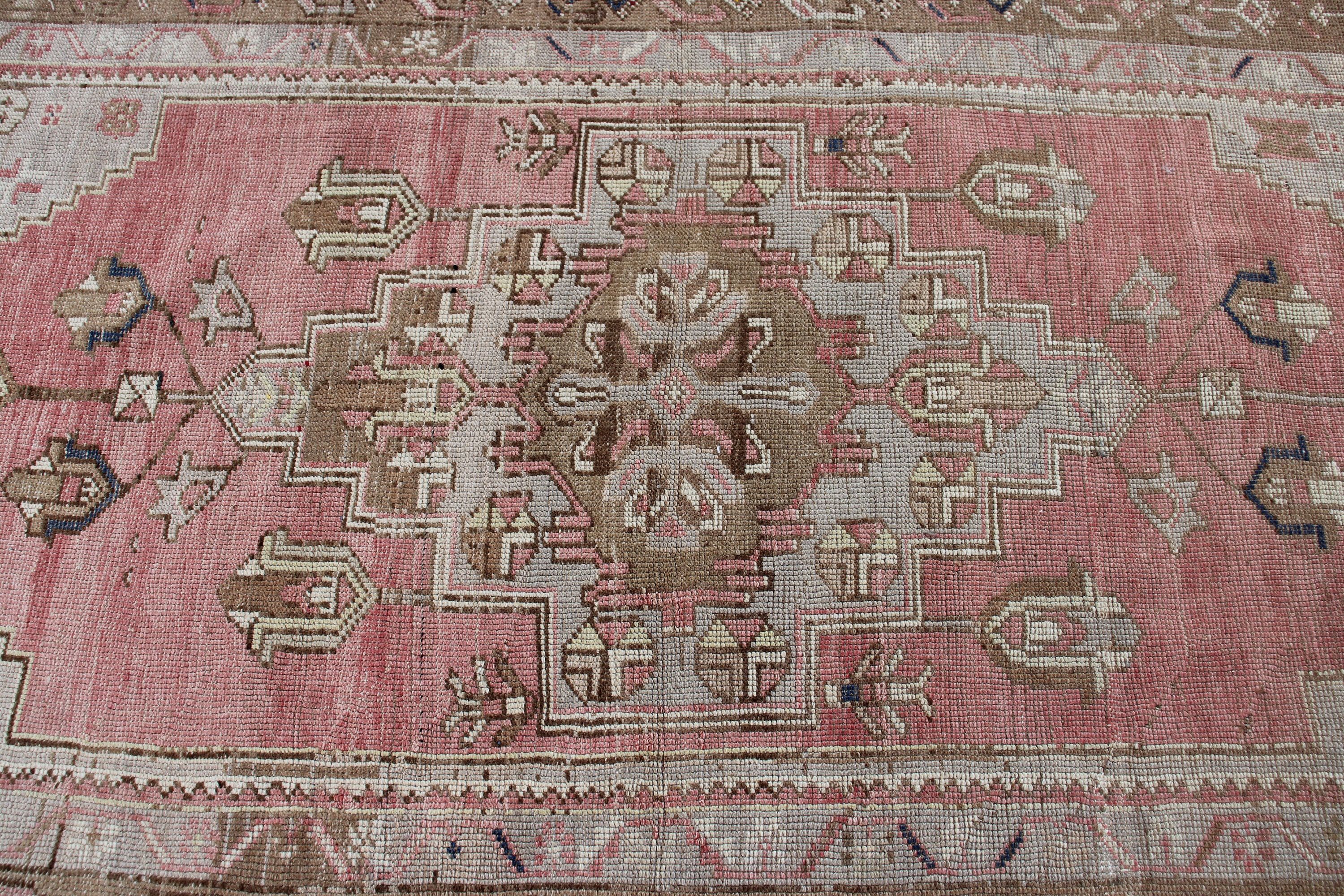 Türk Halıları, Boho Halısı, Vintage Halı, Nötr Halılar, Kırmızı Yün Halılar, Boho Bölge Halıları, Aztek Halıları, Vintage Alan Halısı, 4,1x9,2 ft Alan Halıları