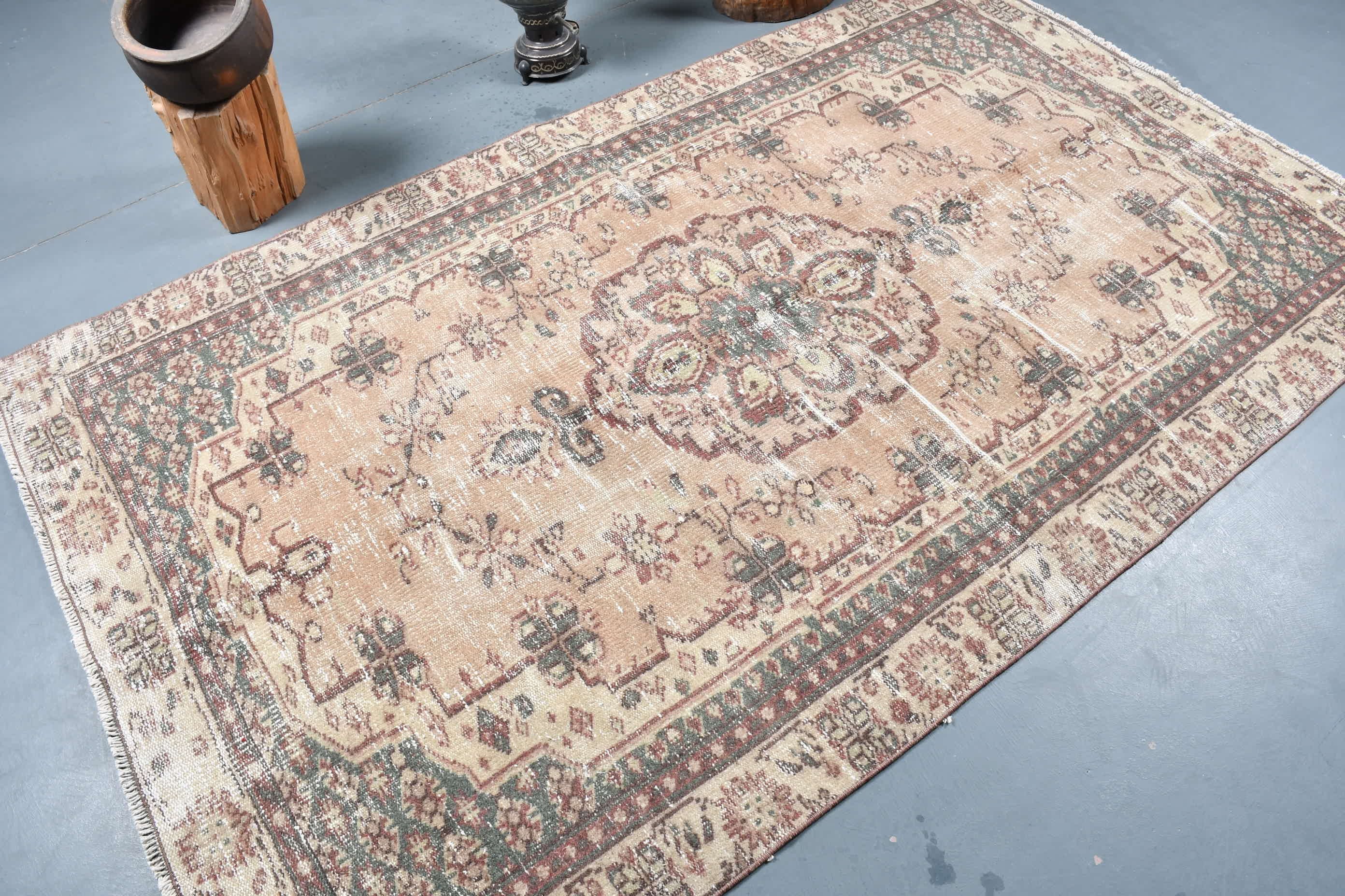 Mutfak Halısı, Bej 4.6x7.8 ft Alan Halıları, Yatak Odası Halıları, Çocuk Odası Halıları, Alan Halıları, Vintage Halı, Türk Halısı, Bohem Halısı