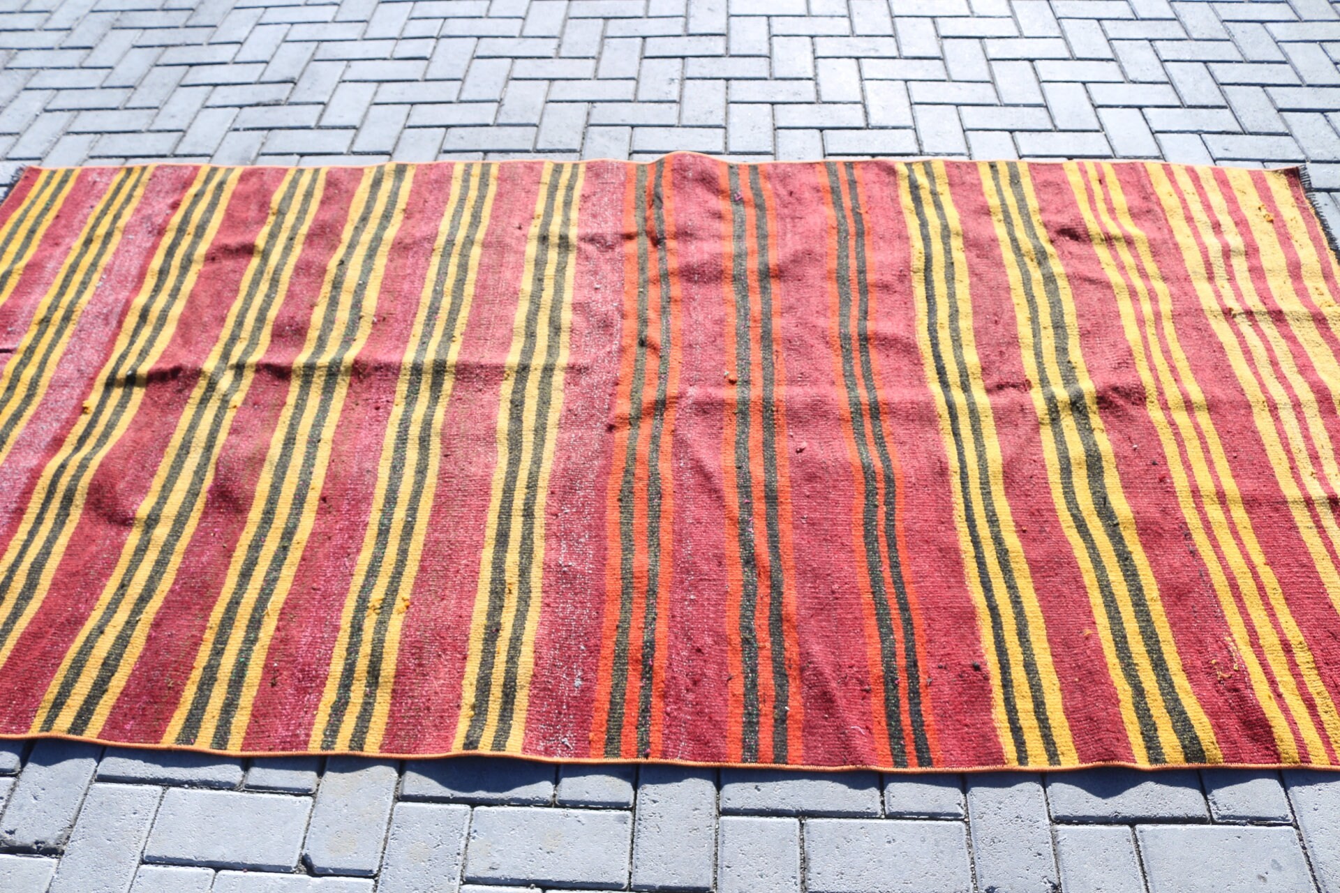 Kırmızı Oryantal Kilim, Oturma Odası Kilim, 132x261 cm Oturma odası Kilim, Yer Kilim, Anadolu Kilim, Oturma odası Kilim, Nostaljik Kilim