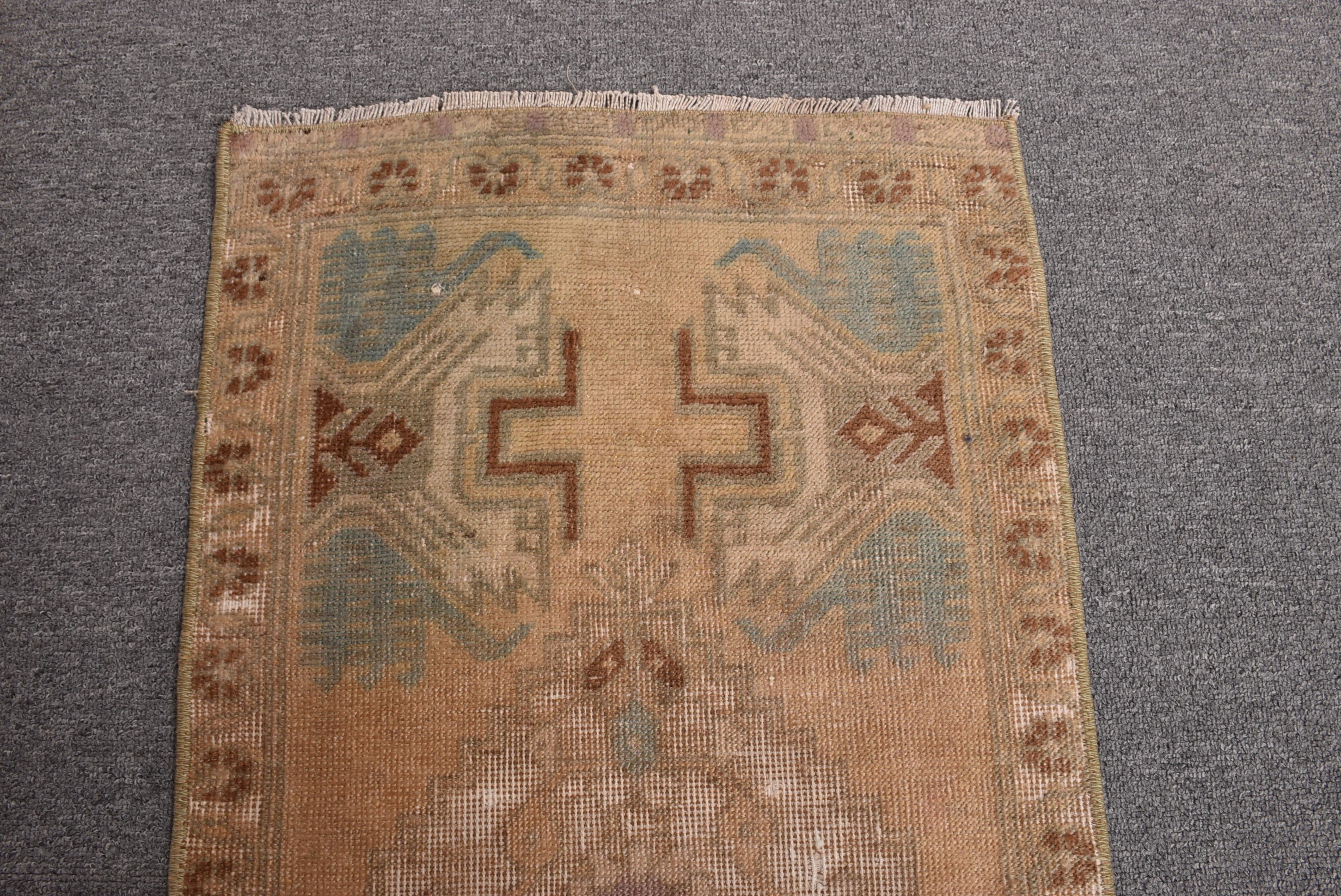 Vintage Rug, Organic Rug, Bath Rugs, 1.4x2.8 ft Small Rug, Green Antique Rugs, Statement Rugs, Bedroom Rug, Home Decor Rugs, Turkish Rugs