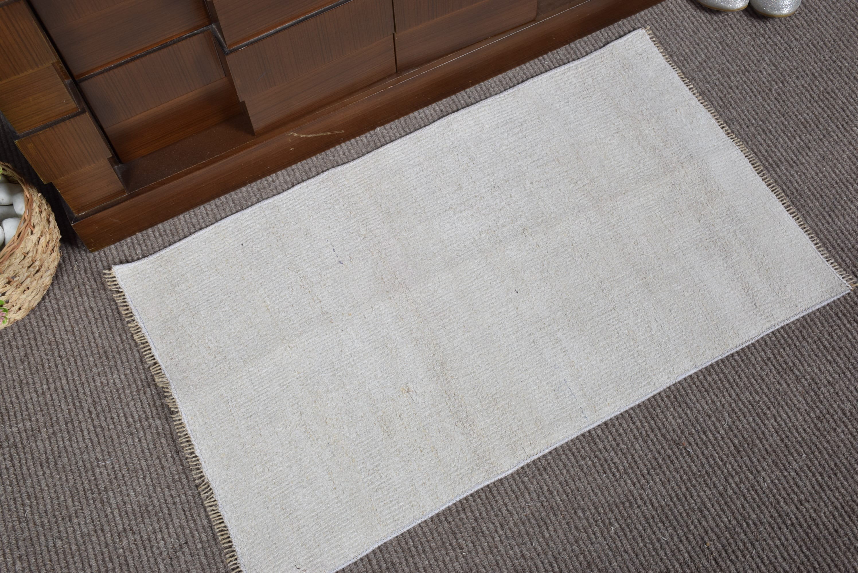 Kitchen Rugs, Vintage Rug, Rugs for Bath, Door Mat Rug, 1.7x2.8 ft Small Rug, Bathroom Rugs, Home Decor Rug, Beige Floor Rug, Turkish Rug