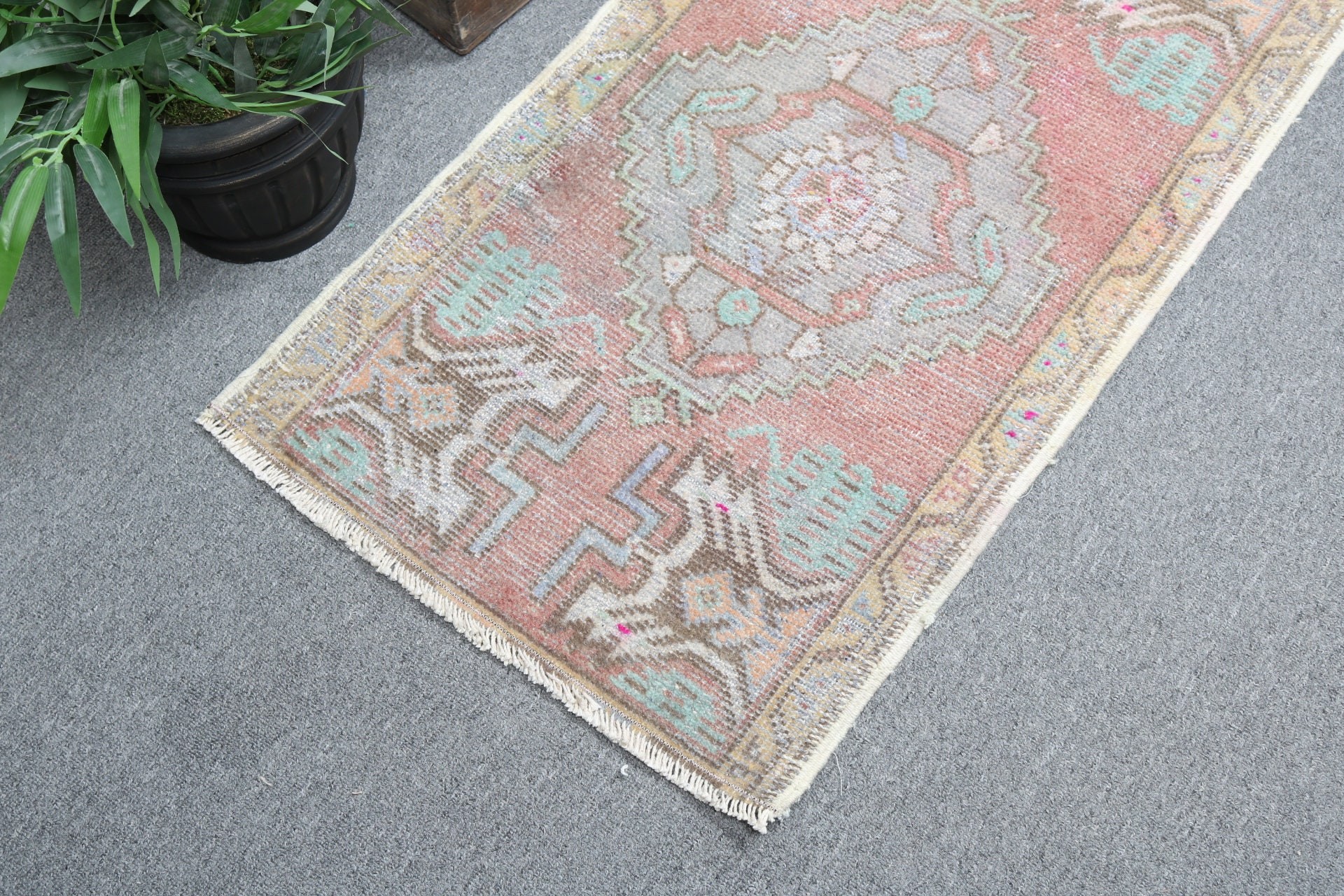 Turkish Rugs, Luxury Rug, Red Statement Rugs, Organic Rugs, Wool Rug, Small Area Rug, Vintage Rug, Door Mat Rug, 1.7x3.1 ft Small Rugs