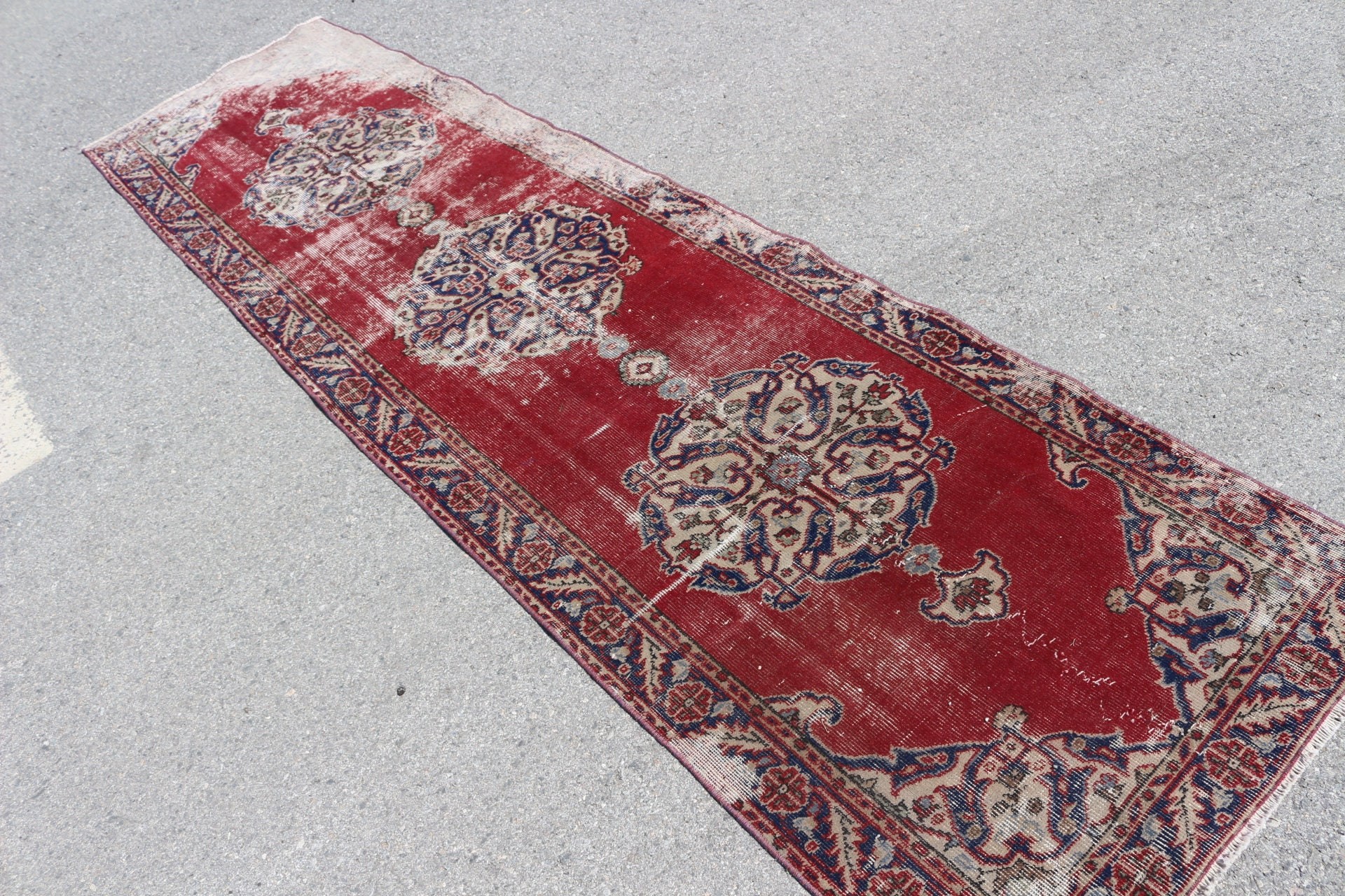 Turkish Rugs, Corridor Rugs, 2.8x11 ft Runner Rug, Vintage Rugs, Rugs for Kitchen, Red Moroccan Rug, Anatolian Rugs, Floor Rug, Old Rugs