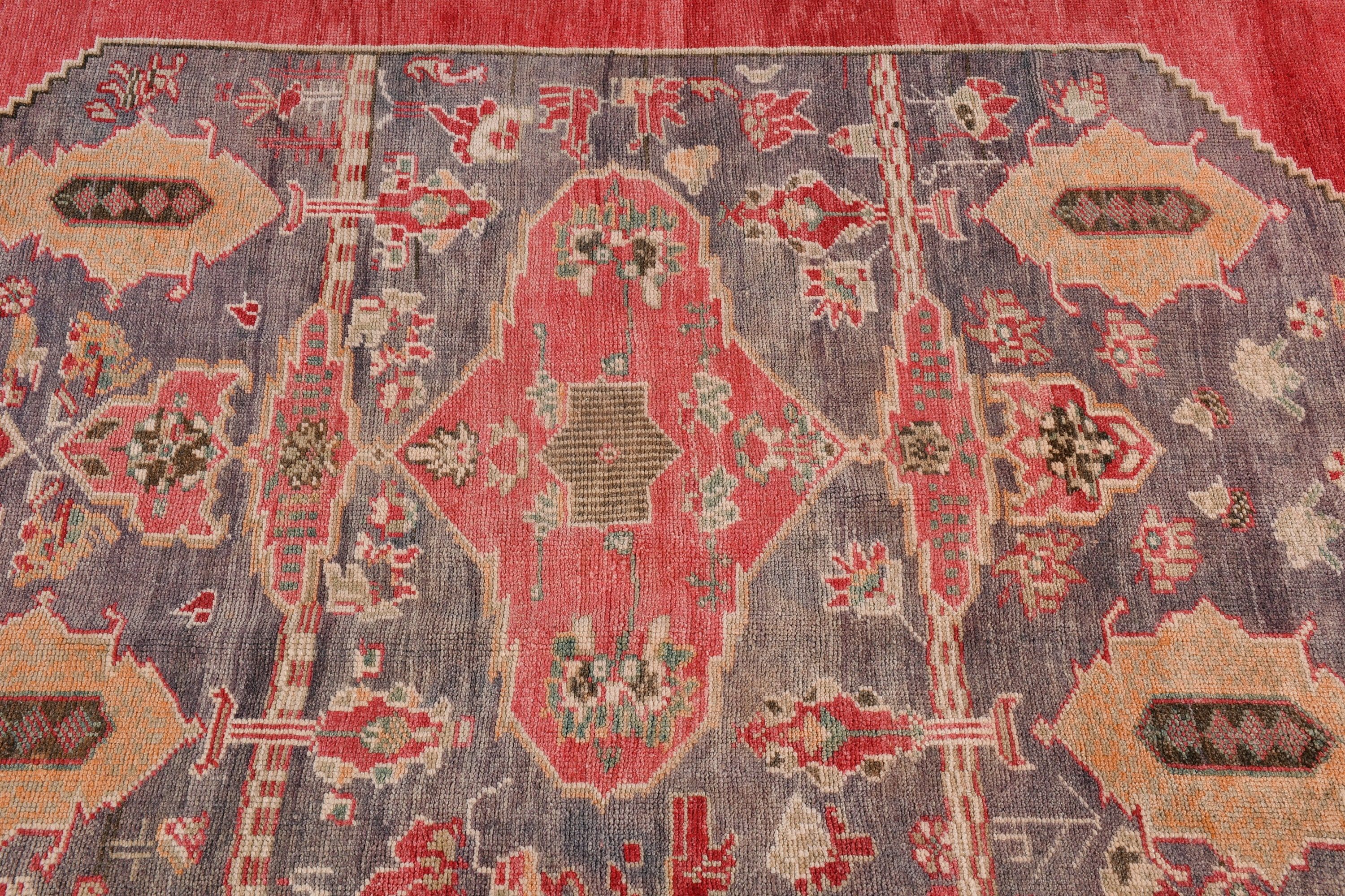 Vintage Rugs, Rugs for Indoor, 5.2x7 ft Area Rug, Bedroom Rug, Turkish Rug, Living Room Rugs, Oushak Rug, Red Floor Rug