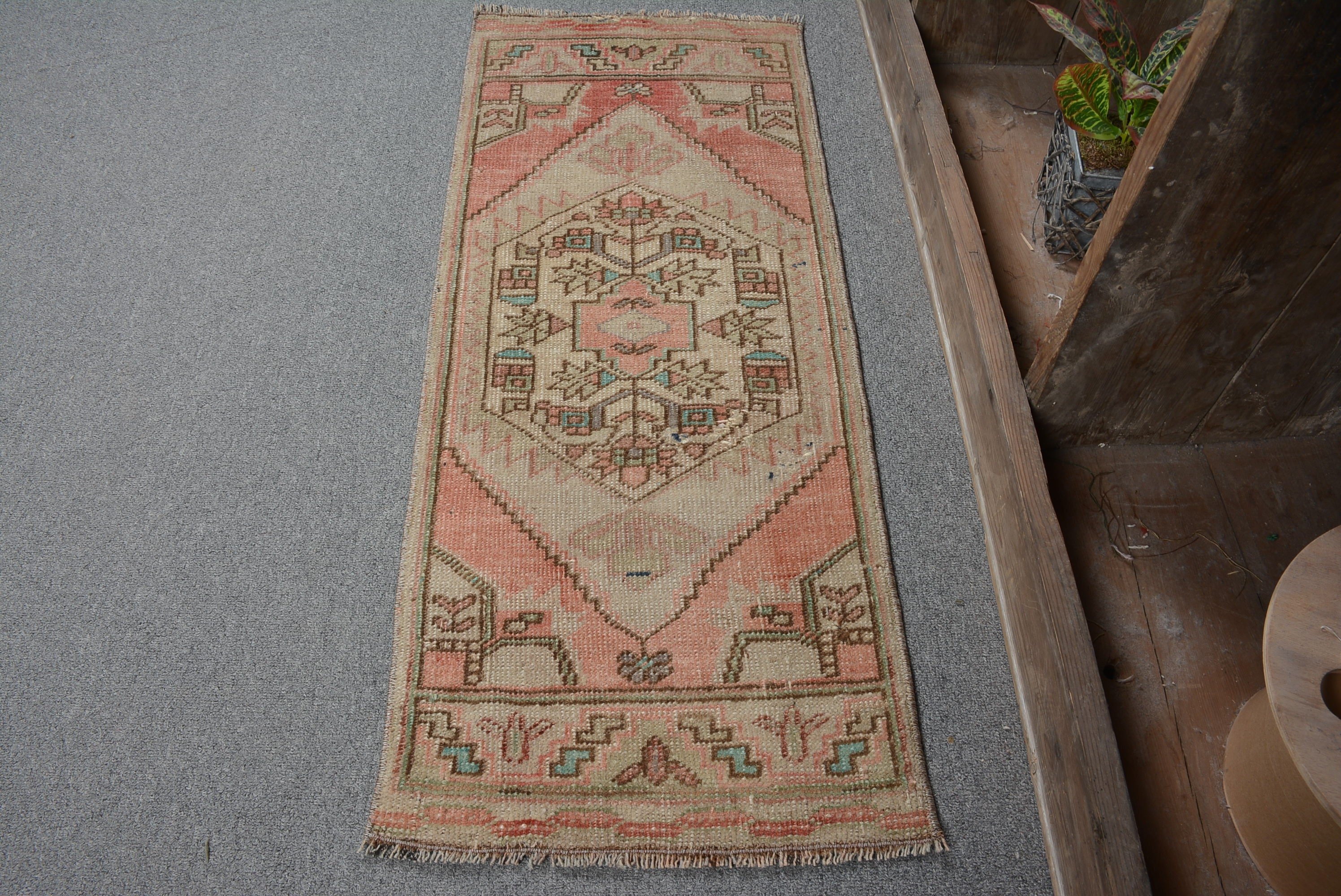 Turkish Rug, Kitchen Rug, Vintage Rugs, Rugs for Entry, Bath Rug, Bedroom Rug, 1.3x3.3 ft Small Rug, Beige Bedroom Rug, Entryway Rug Rugs