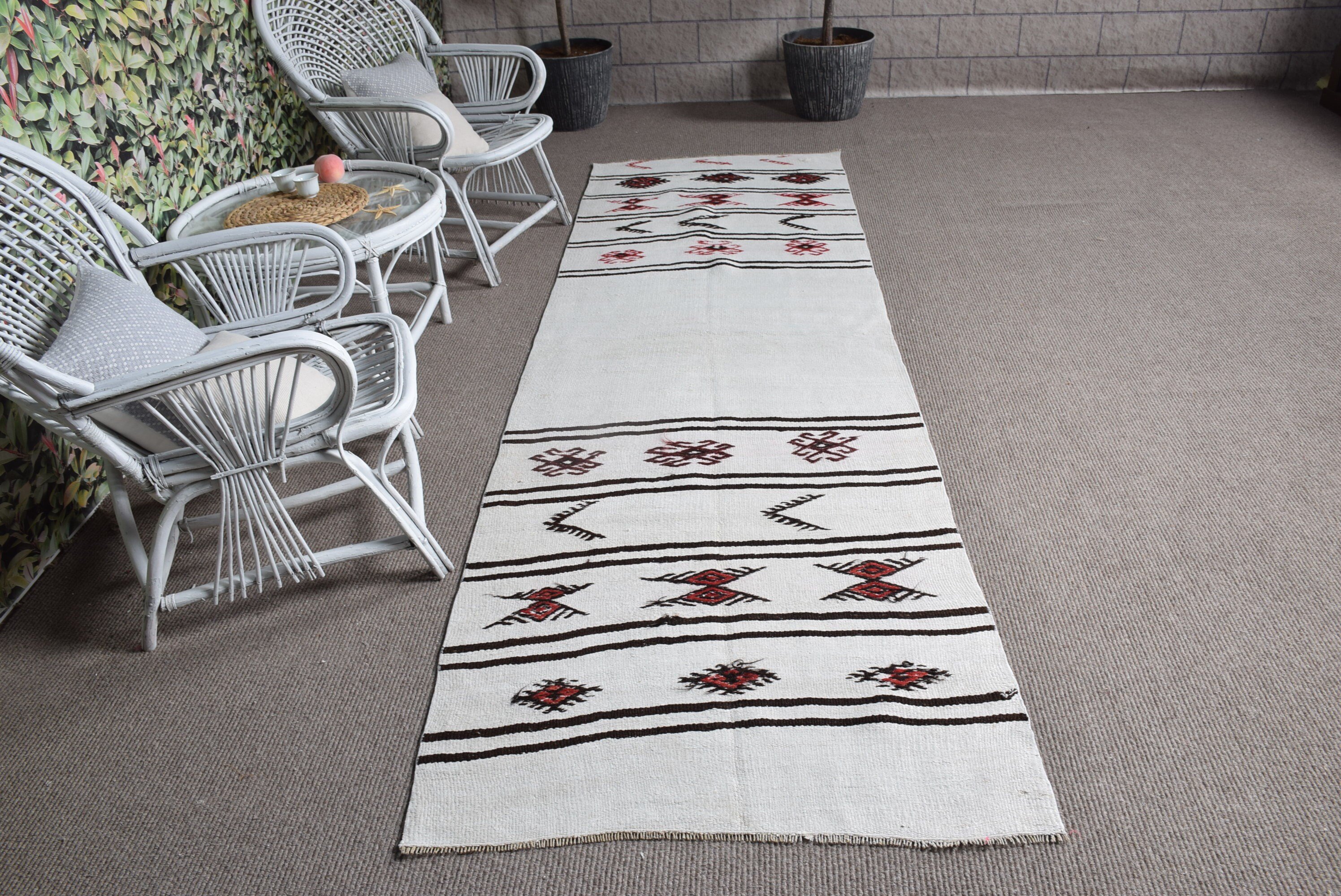 Kitchen Rugs, Floor Rug, Wool Rugs, 3.2x10.4 ft Runner Rug, Beige Oriental Rugs, Vintage Rug, Turkish Rug, Nomadic Rug, Rugs for Runner