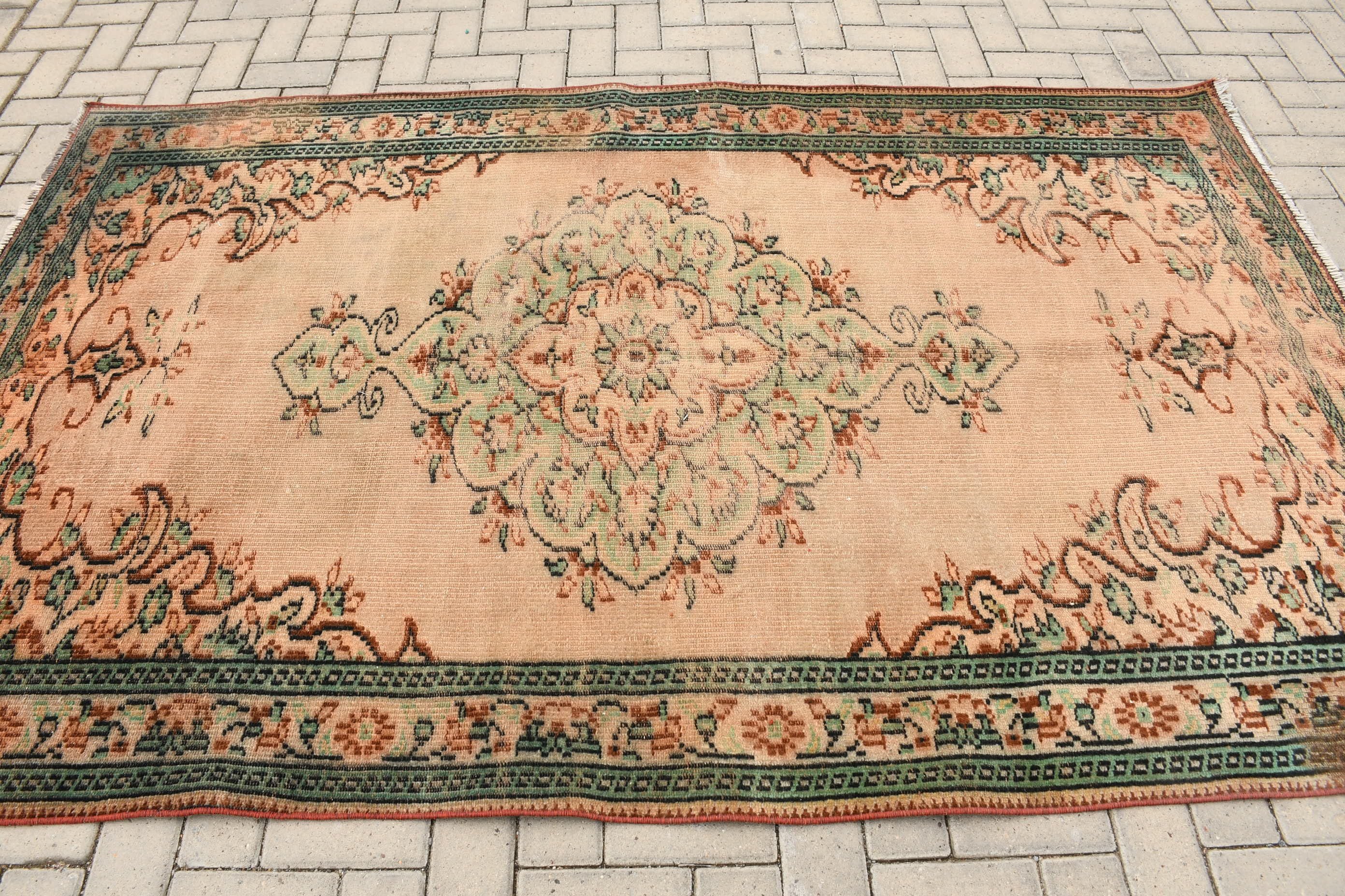 Türk Halısı, Vintage Halı, Bohem Halılar, Havalı Halılar, Salon Halıları, 5.1x8 ft Büyük Halılar, Oturma Odası Halıları, Yatak Odası Halısı, Bej Yün Halı