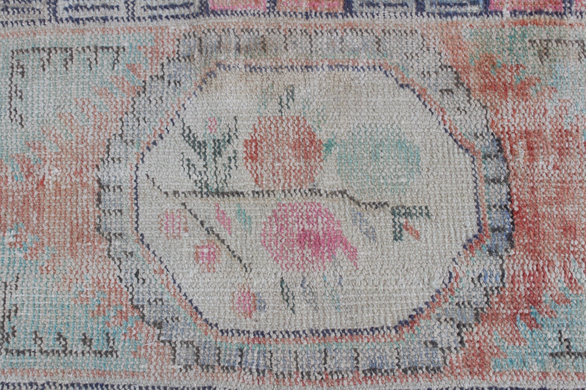 Ev Dekorasyonu Halıları, Yeşil 1.8x3.5 ft Küçük Halı, Vintage Halı, Yün Halı, Türk Halısı, Araba Paspası Halıları, Giriş Halıları, Çocuk Halısı