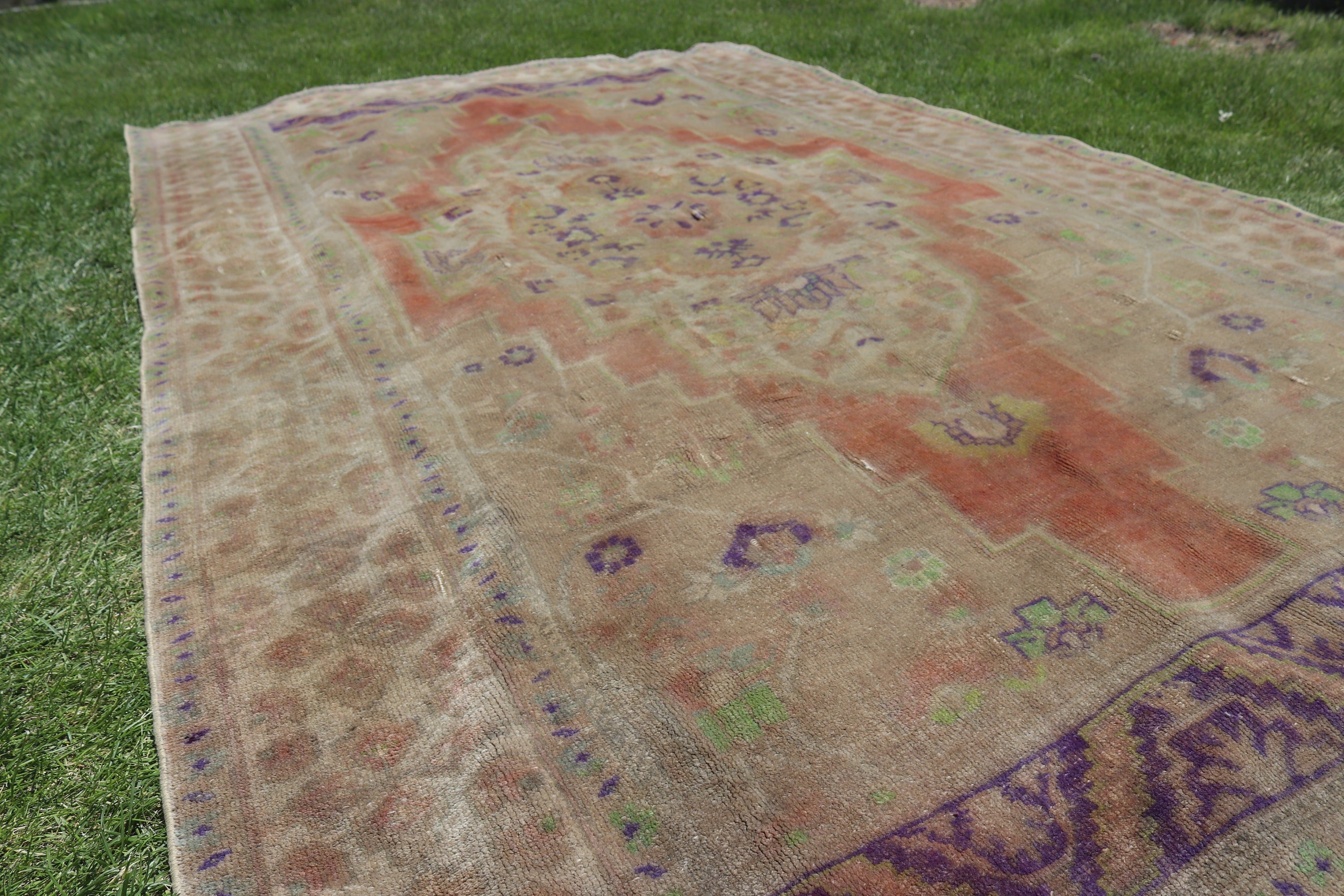 Yatak Odası Halıları, Büyük Oushak Halısı, Oushak Halısı, Vintage Halılar, 5.5x9.9 ft Büyük Halılar, Anadolu Halısı, Bej Oushak Halısı, Türk Halısı, Türkiye Halısı