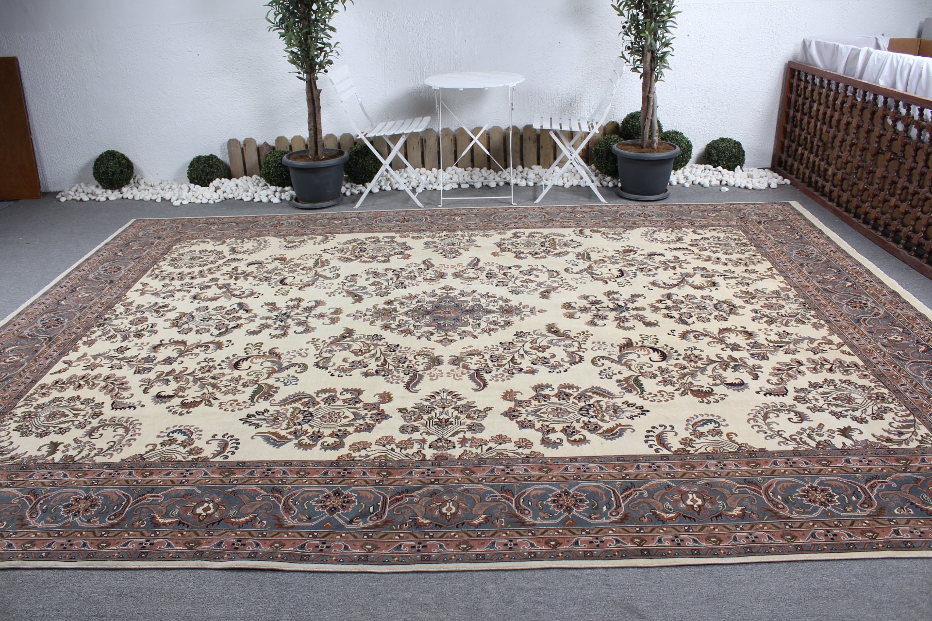 9.8x13.3 ft Oversize Rugs, Oushak Rug, Turkish Rugs, Dining Room Rugs, Beige Kitchen Rugs, Living Room Rug, Anatolian Rugs, Vintage Rug