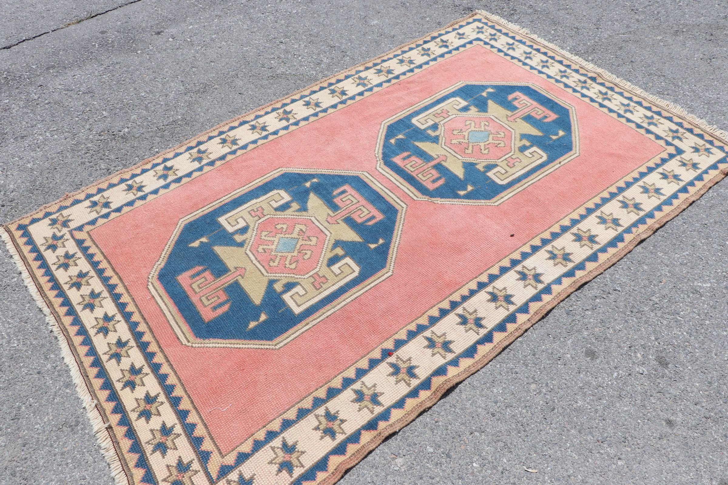 Turkish Rug, Anatolian Rug, Aztec Rugs, Floor Rug, Red Antique Rugs, Dining Room Rug, 4x6.7 ft Area Rugs, Home Decor Rug, Vintage Rug