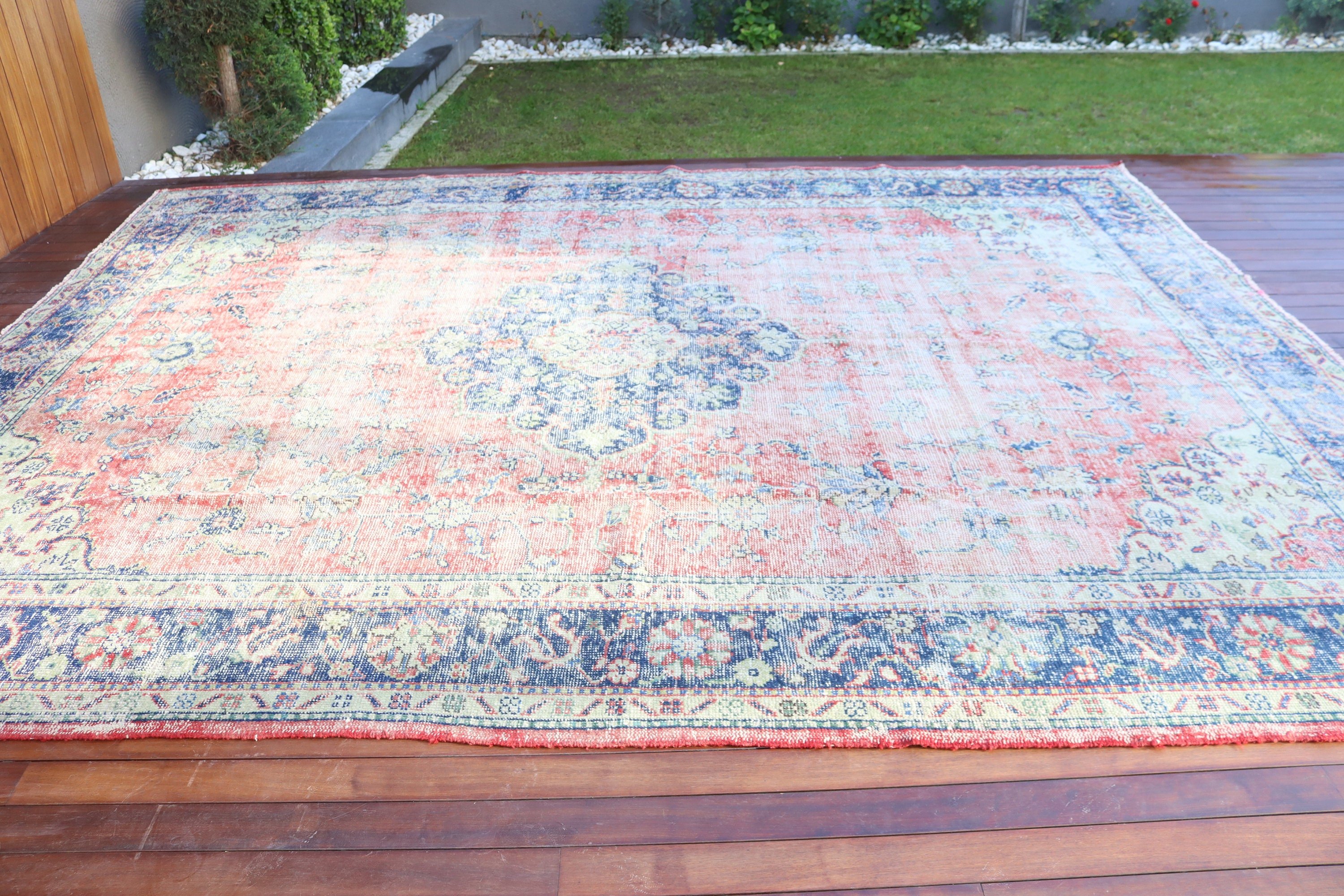 Vintage Halılar, 10.2x12.7 ft Büyük Boy Halı, Yemek Odası Halısı, Salon Halısı, Türk Halısı, Kırmızı Mutfak Halıları, Açıklama Halıları, Ev Dekorasyonu Halıları