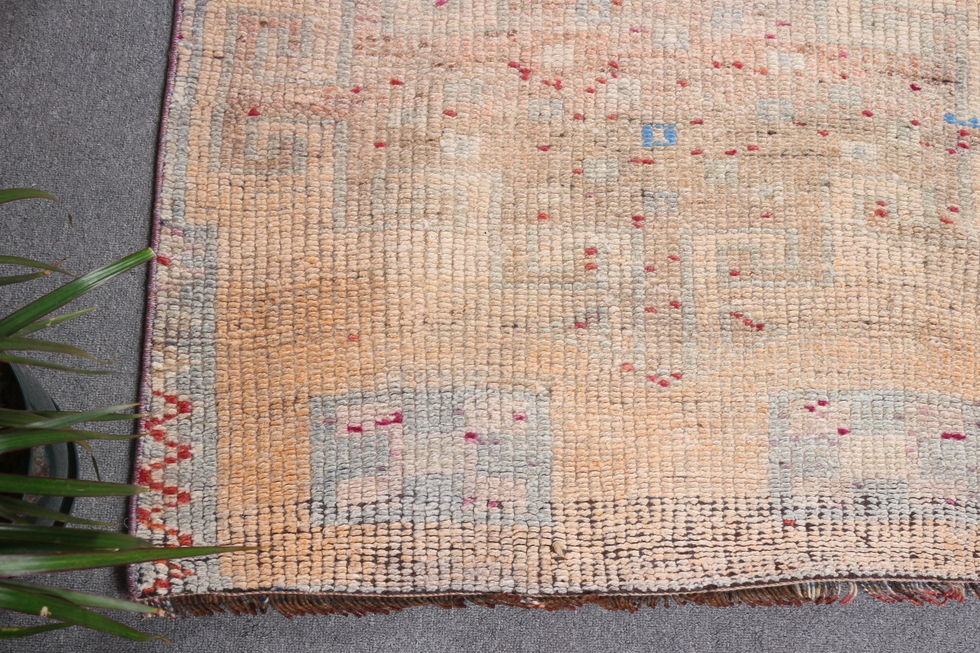 Vintage Halı, Oushak Halı, Mutfak Halıları, Runner Halıları, Antika Halı, Turuncu Yer Halısı, Türk Halısı, Koridor Halısı, 3,1x8,5 ft Runner Halısı