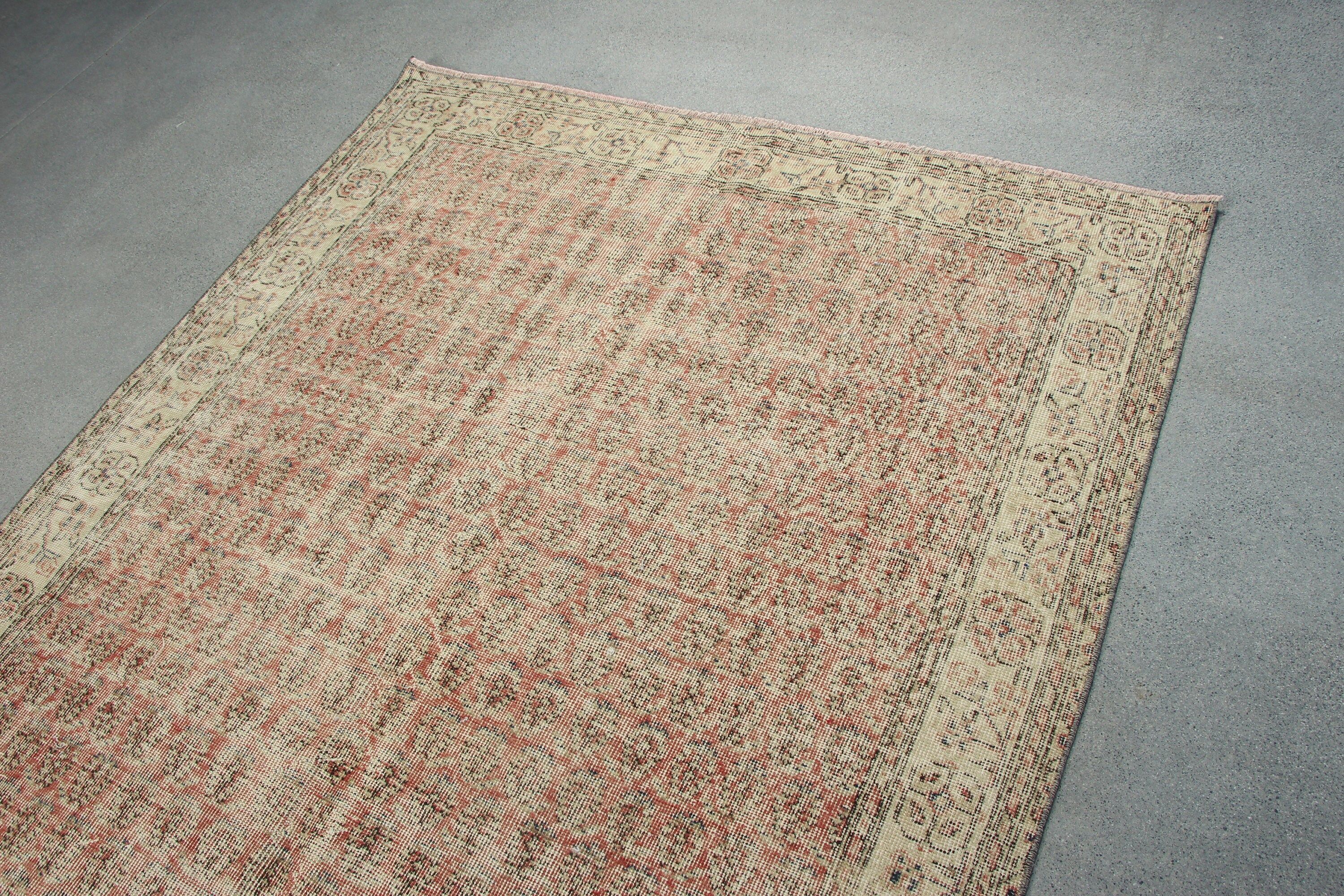 Havalı Halı, Vintage Halı, Türk Halısı, Yün Halılar, Yemek Odası Halıları, 5.2x8.5 ft Büyük Halı, Salon Halısı, Kırmızı Antika Halı, Yemek Odası Halıları