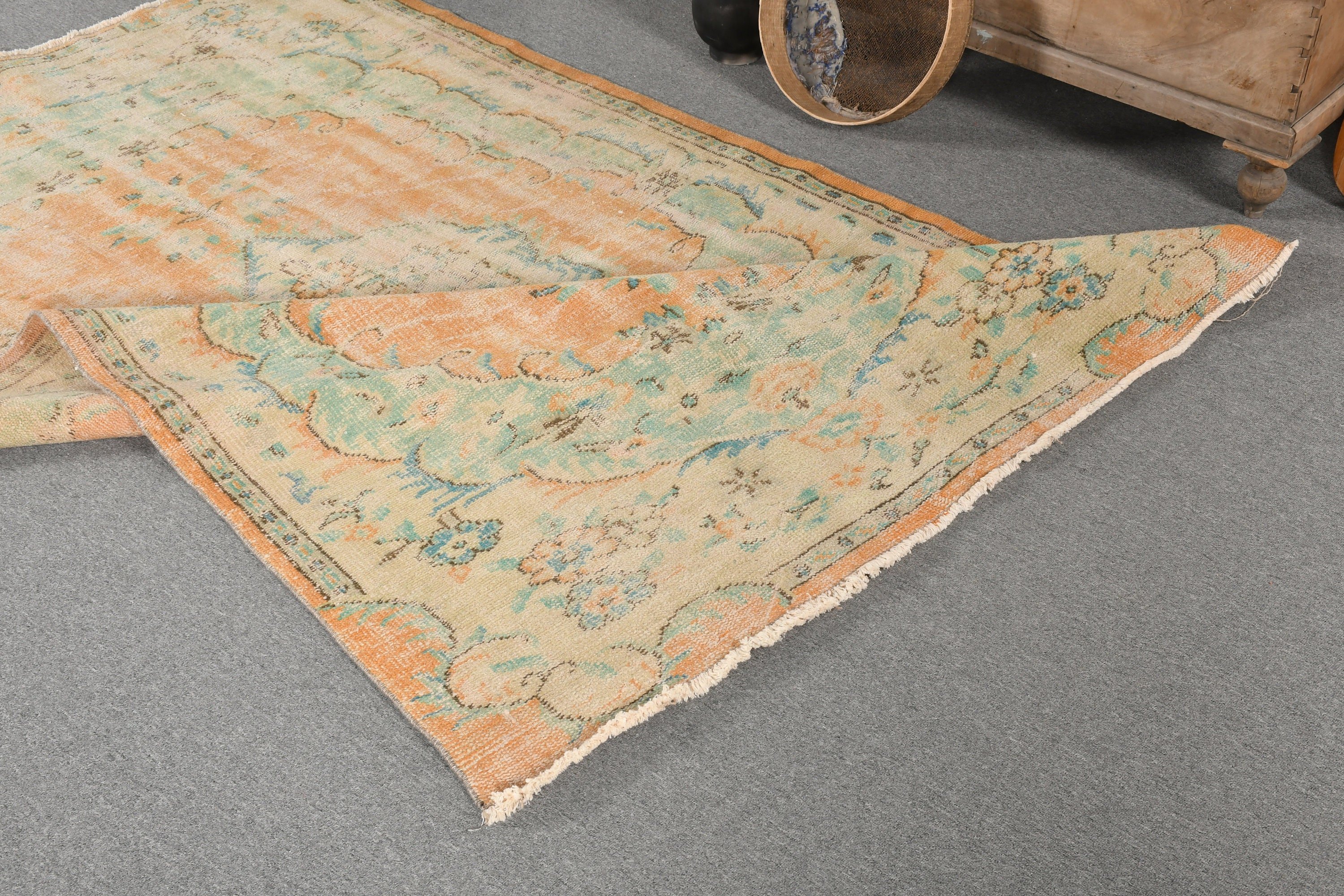 Cool Rugs, Oriental Rug, 5.1x8.3 ft Large Rug, Orange Cool Rug, Living Room Rug, Salon Rugs, Turkish Rug, Vintage Rugs, Vintage Decor Rug