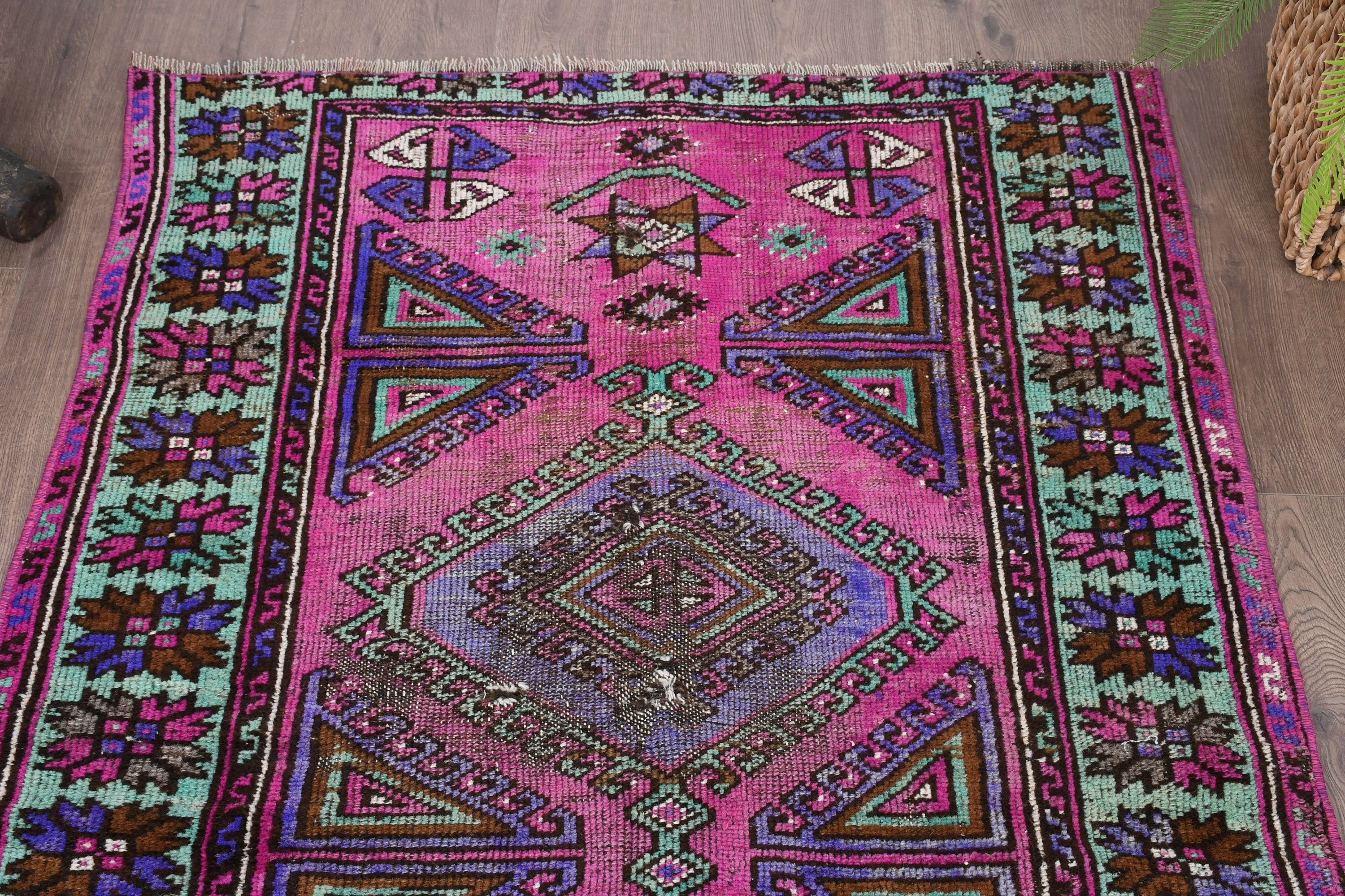 Custom Rug, Vintage Rug, Home Decor Rug, Pink Oriental Rug, Bedroom Rug, Floor Rug, Kitchen Rugs, 3.2x5.1 ft Accent Rug, Turkish Rugs