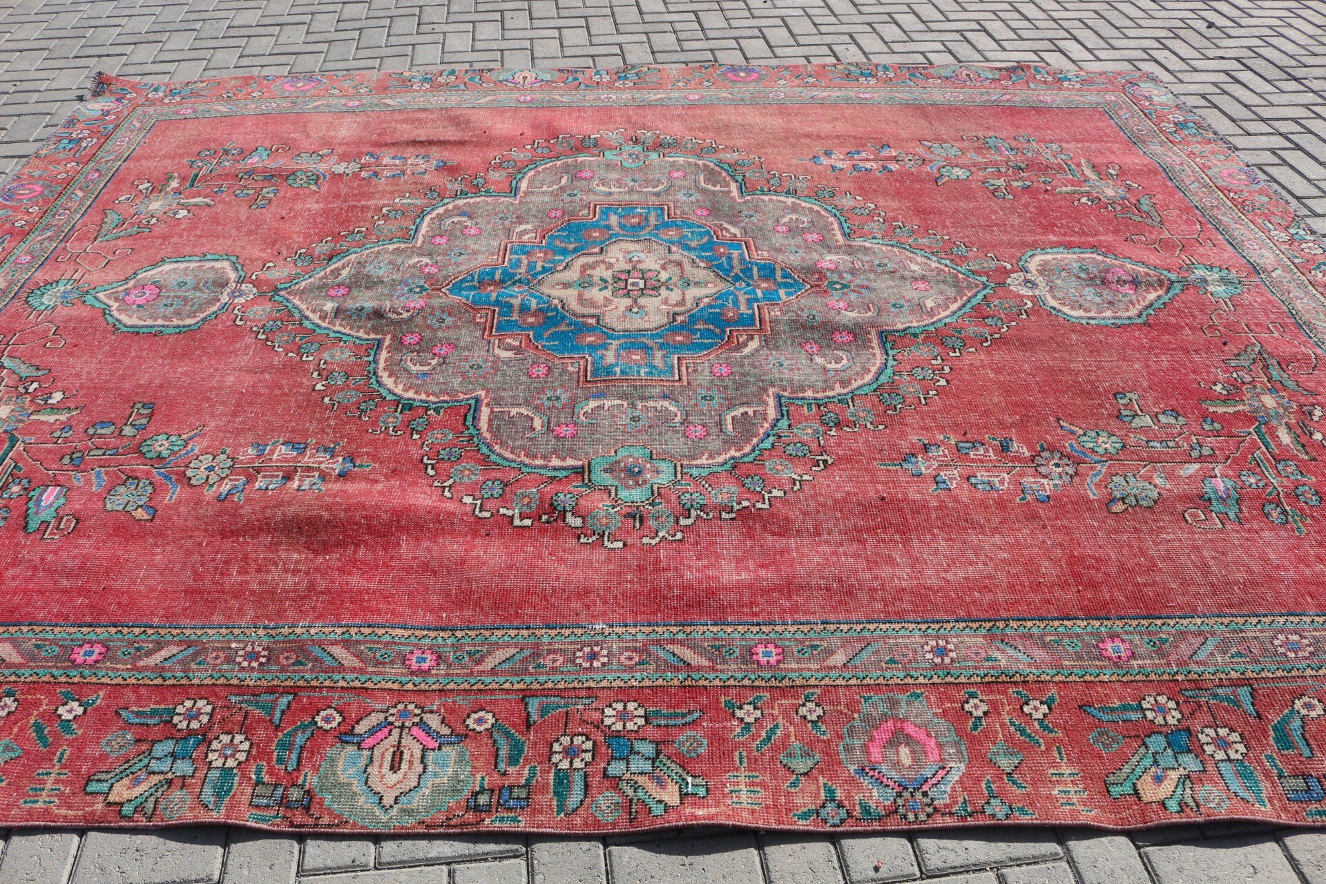 Moroccan Rug, 8.8x11.6 ft Oversize Rug, Vintage Rug, Red Kitchen Rug, Oriental Rug, Art Rug, Living Room Rugs, Dining Room Rug, Turkish Rug