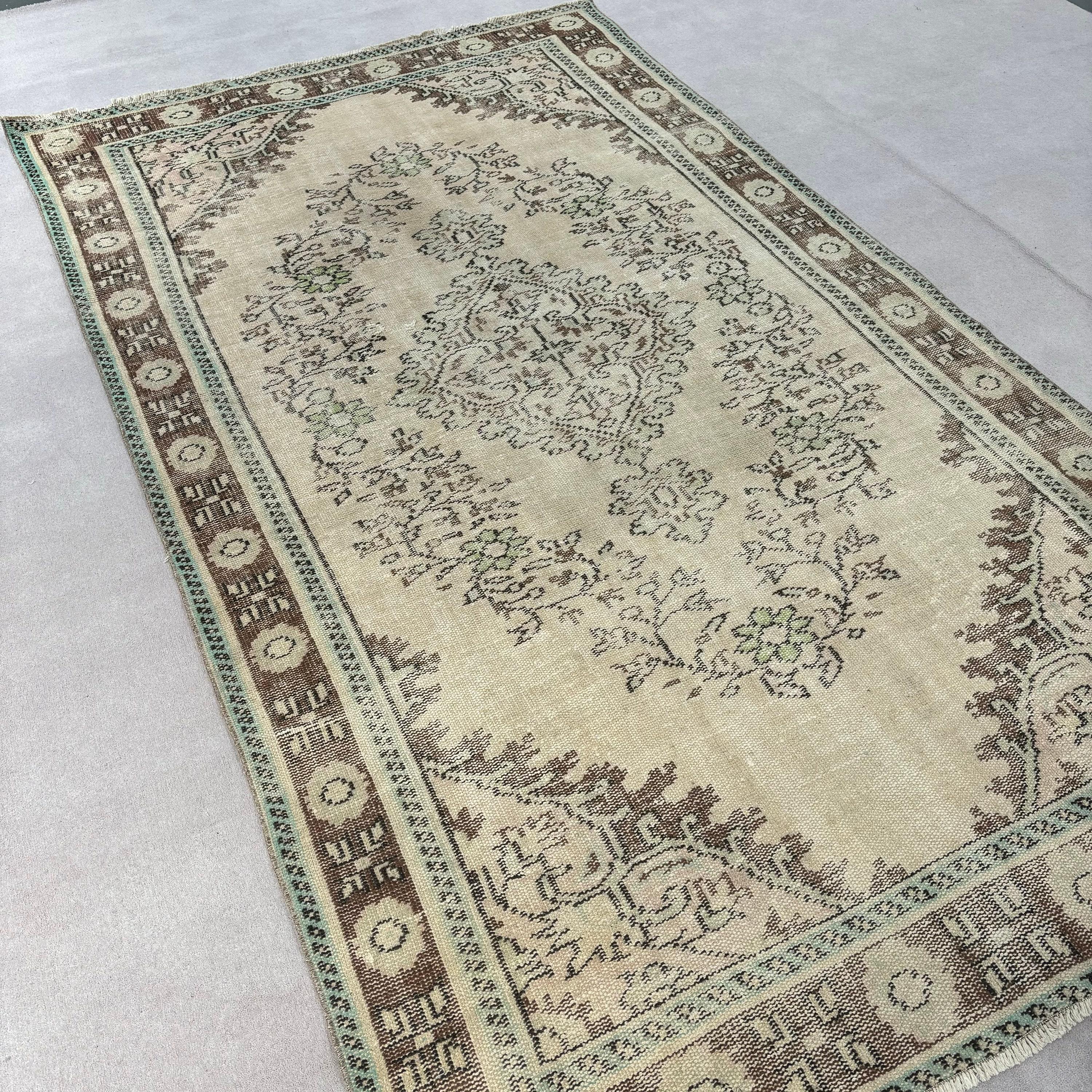 Beige Home Decor Rug, 5.3x9.3 ft Large Rugs, Vintage Rug, Modern Rug, Living Room Rugs, Large Vintage Rugs, Turkish Rugs, Cool Rugs