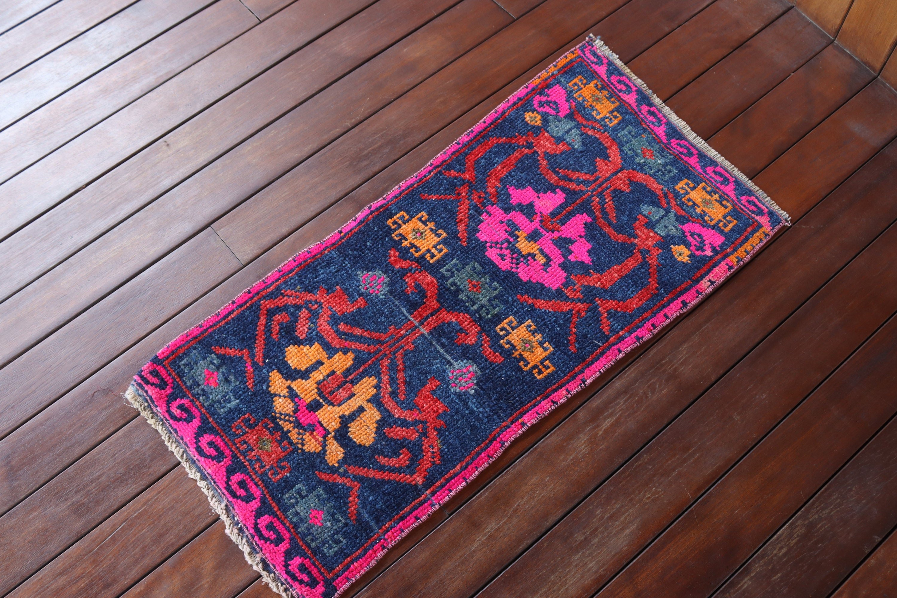 Vintage Rug, Pink Anatolian Rug, Oriental Rugs, Turkish Rug, 1.4x2.8 ft Small Rug, Bath Rugs, Cool Rugs, Rugs for Kitchen, Door Mat Rugs