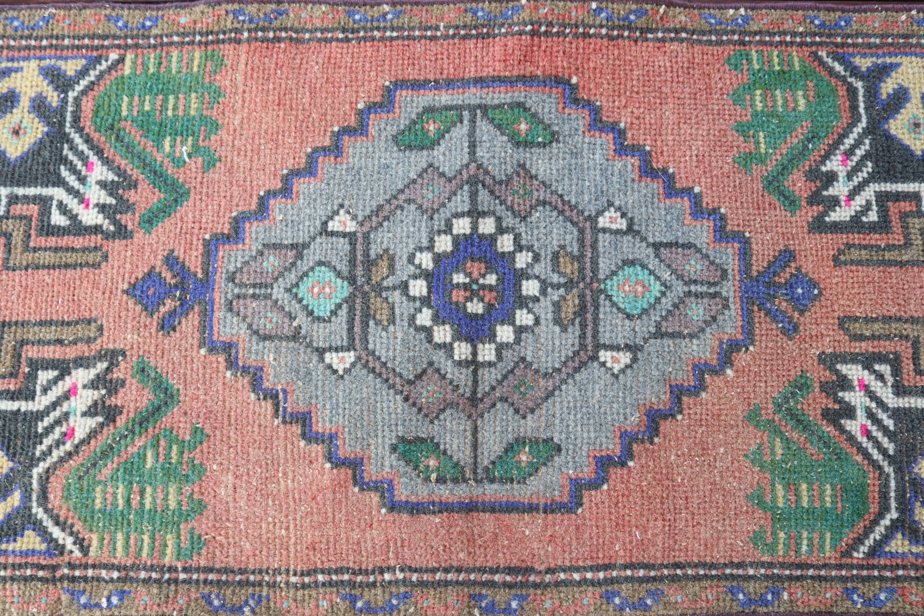 Türk Halıları, Küçük Alan Halısı, Küçük Vintage Halılar, Vintage Halılar, 1,5x3,4 ft Küçük Halı, Ev Dekor Halıları, Mavi Nötr Halı, Oryantal Halı