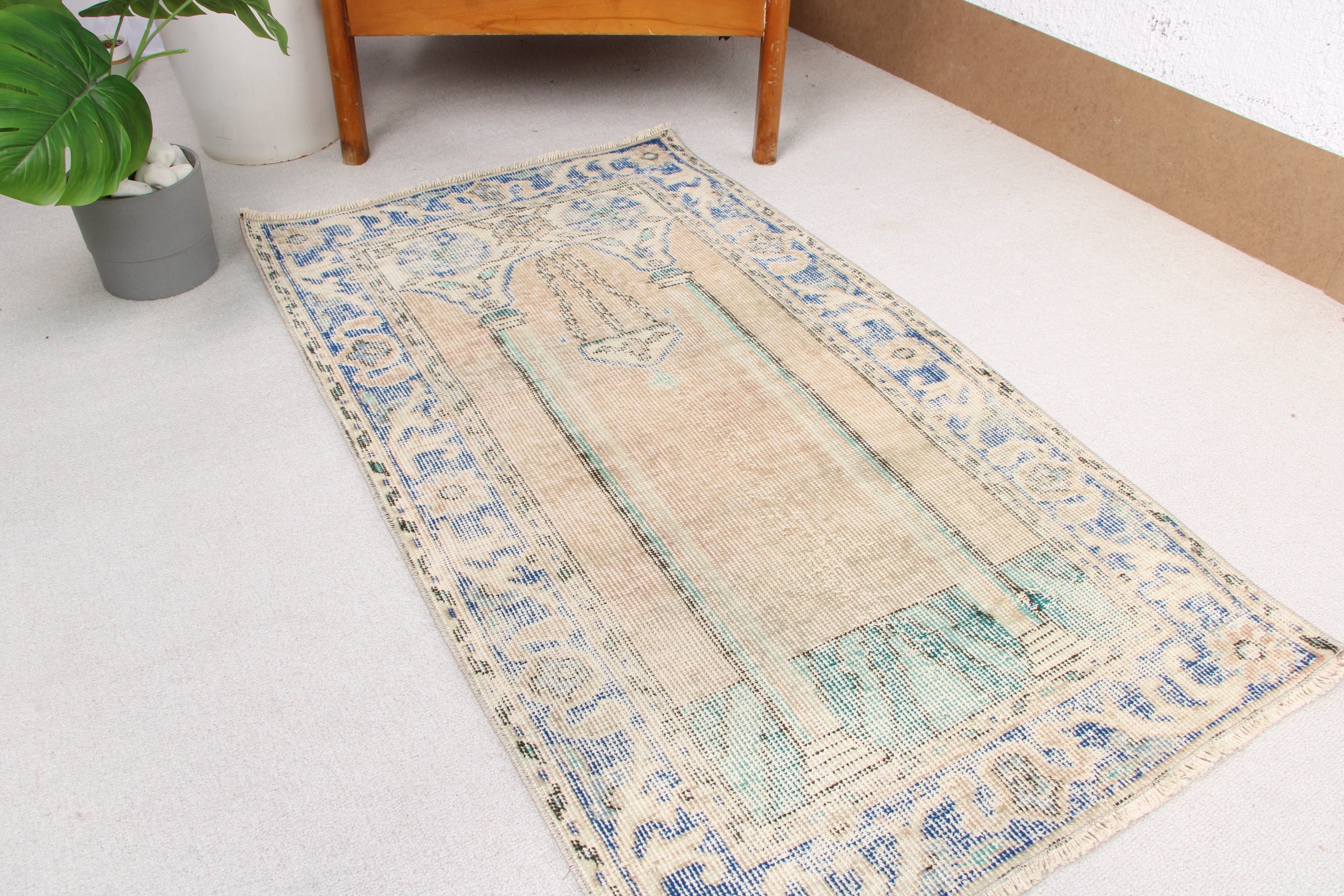 Beige Cool Rugs, Kitchen Rugs, Car Mat Rug, Oriental Rugs, Ethnic Rug, Small Boho Rug, 2.3x4 ft Small Rugs, Turkish Rug, Vintage Rugs