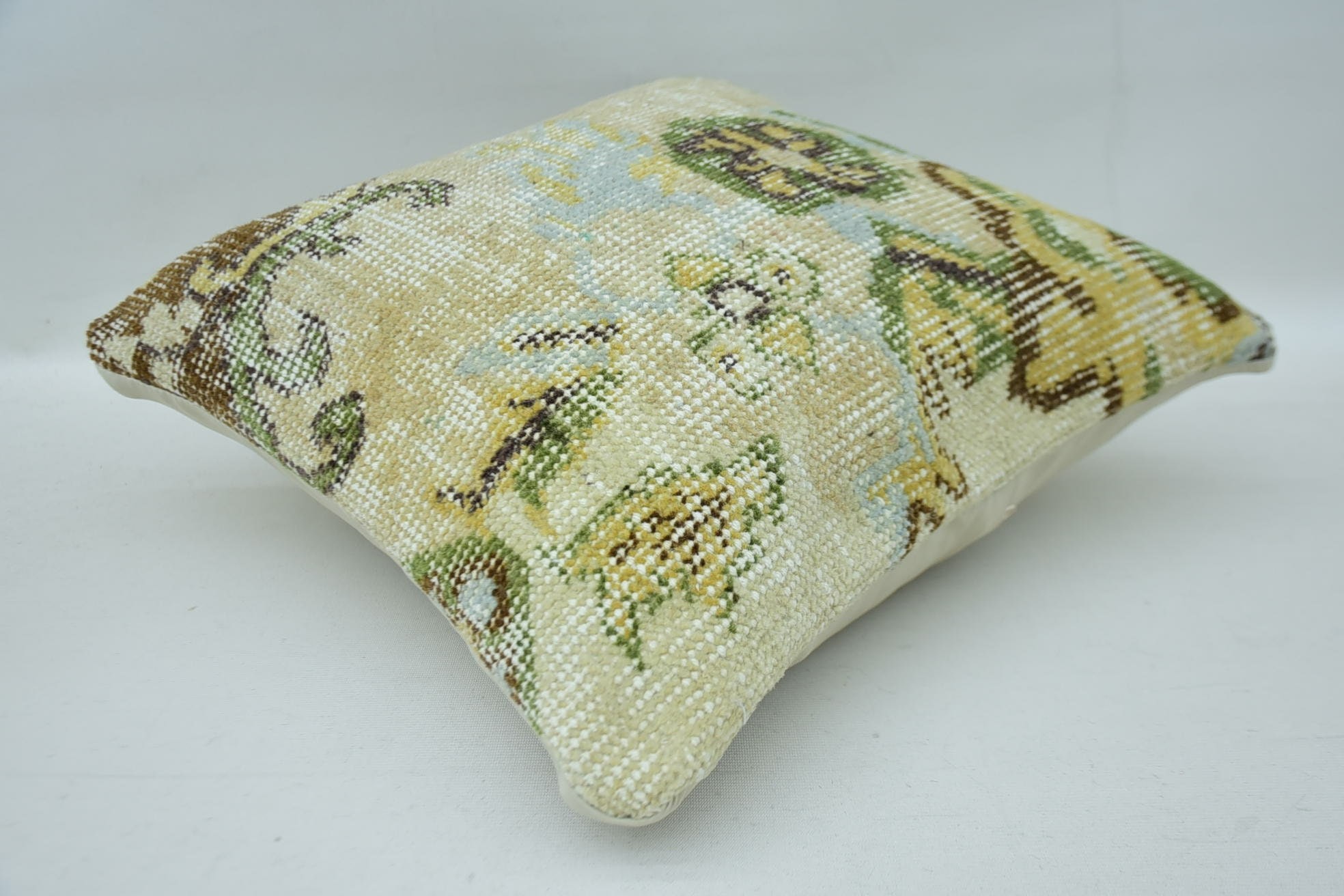 Kilim Pillow Cover, Kilim Cushion Sham, 16"x16" Beige Cushion Cover, Car Cushion, Accent Pillow Case, Throw Kilim Pillow