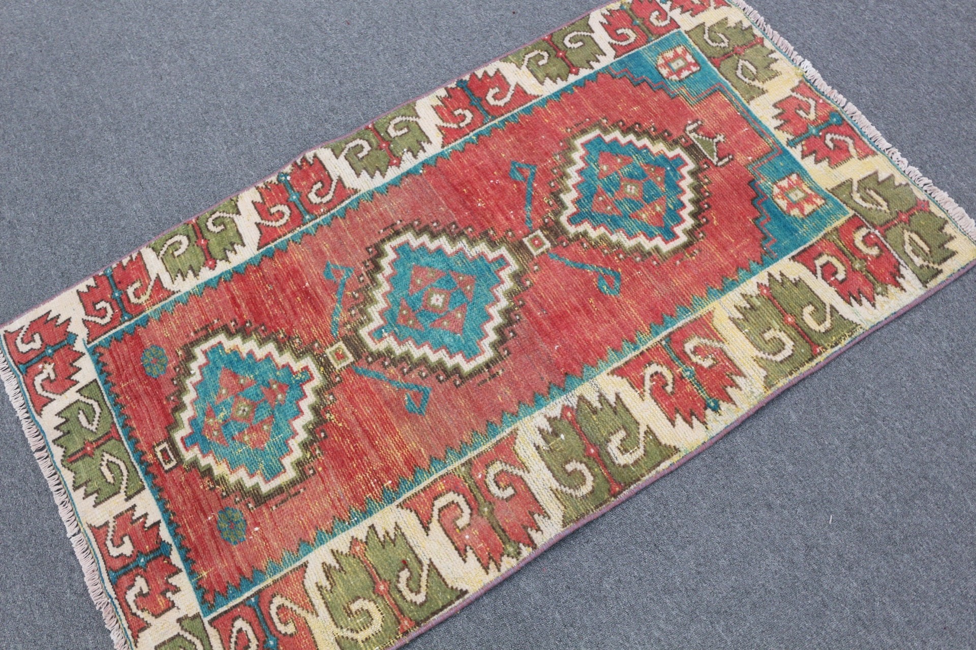 Oushak Rugs, Red Home Decor Rugs, 2.6x4.7 ft Small Rug, Turkish Rug, Vintage Rug, Moroccan Rug, Wall Hanging Rugs, Eclectic Rugs, Bath Rug