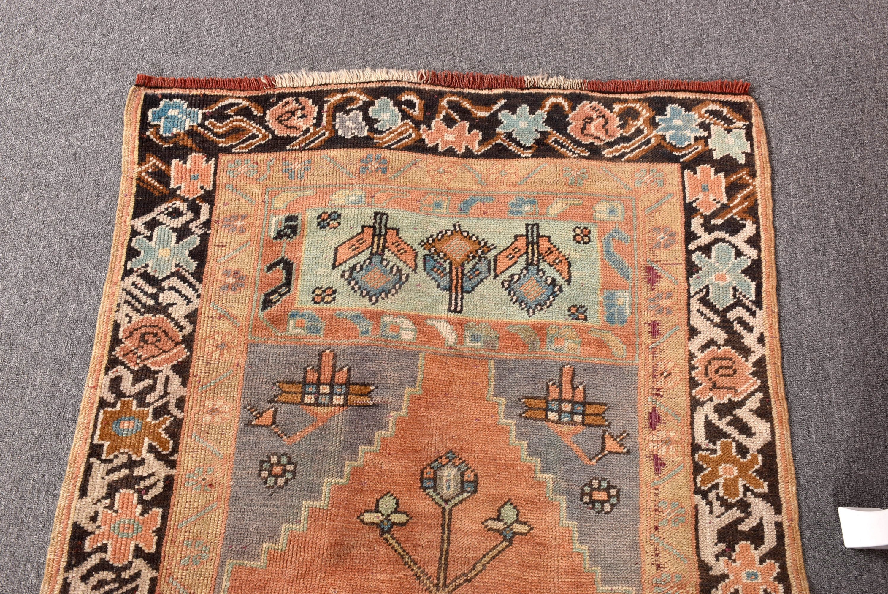 Rugs for Bedroom, Vintage Rugs, Entry Rugs, Orange Cool Rug, Turkish Rug, Boho Rugs, 2.8x6.2 ft Accent Rugs, Neutral Rugs, Kitchen Rug