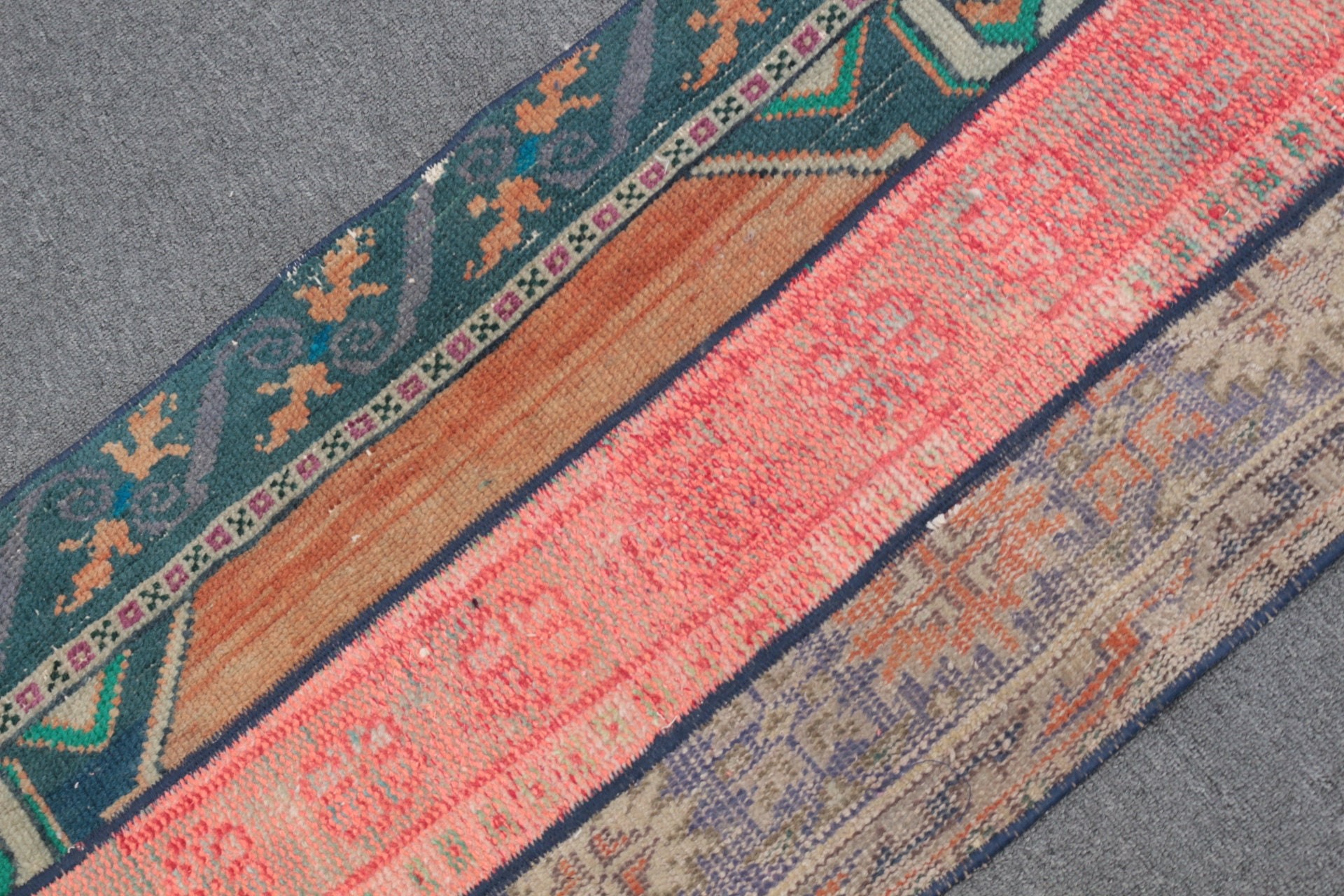 Door Mat Rug, Vintage Rug, Red Anatolian Rugs, Natural Rugs, Oushak Rug, Wool Rug, Wall Hanging Rug, Turkish Rug, 1.7x3.1 ft Small Rug