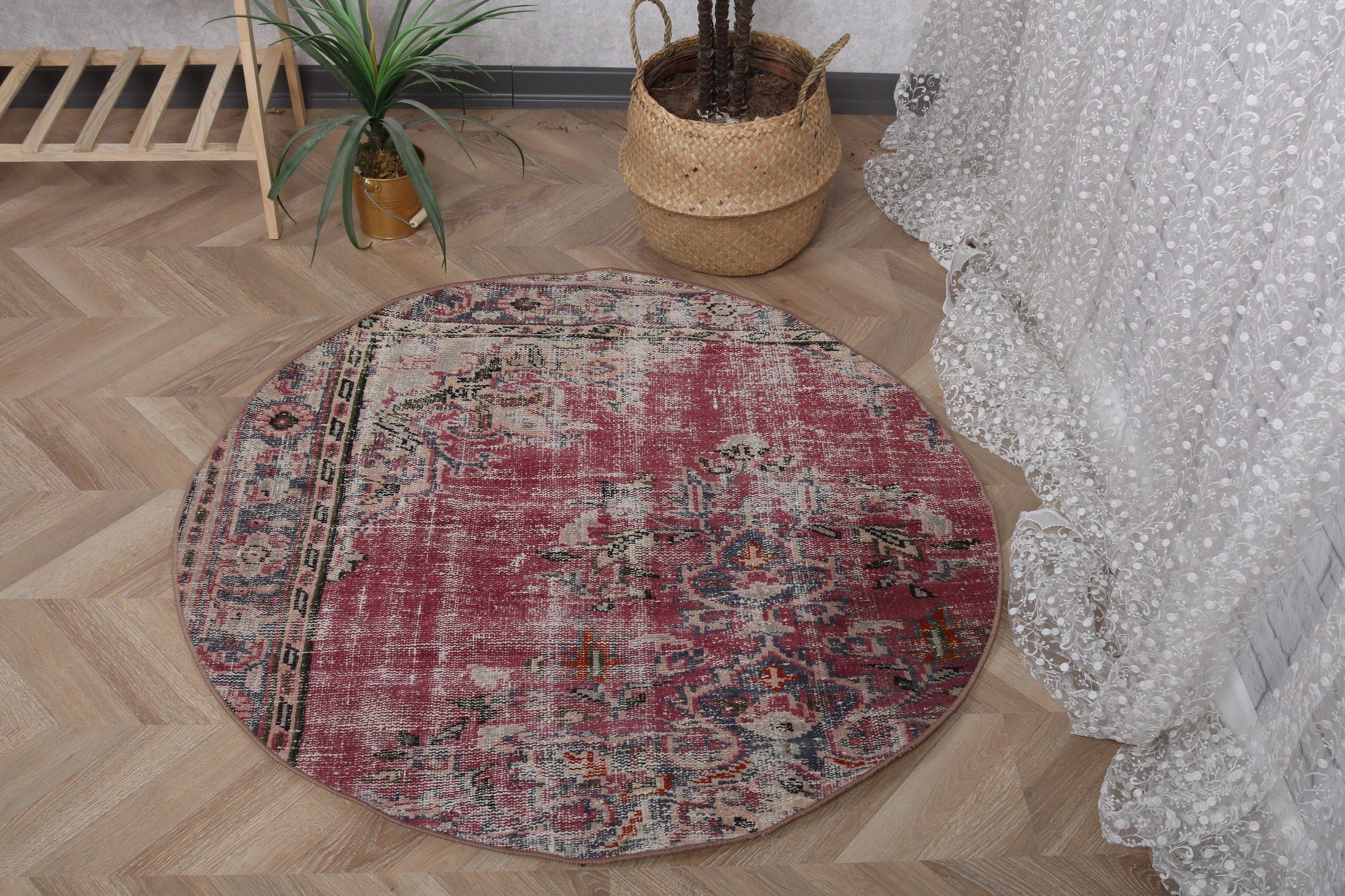 Küçük Vintage Halılar, Türk Halısı, 3.5x3.5 ft Küçük Halı, Küçük Boho Halıları, Mor Modern Halı, Ev Dekorasyonu Halıları, Boho Halısı, Vintage Halı