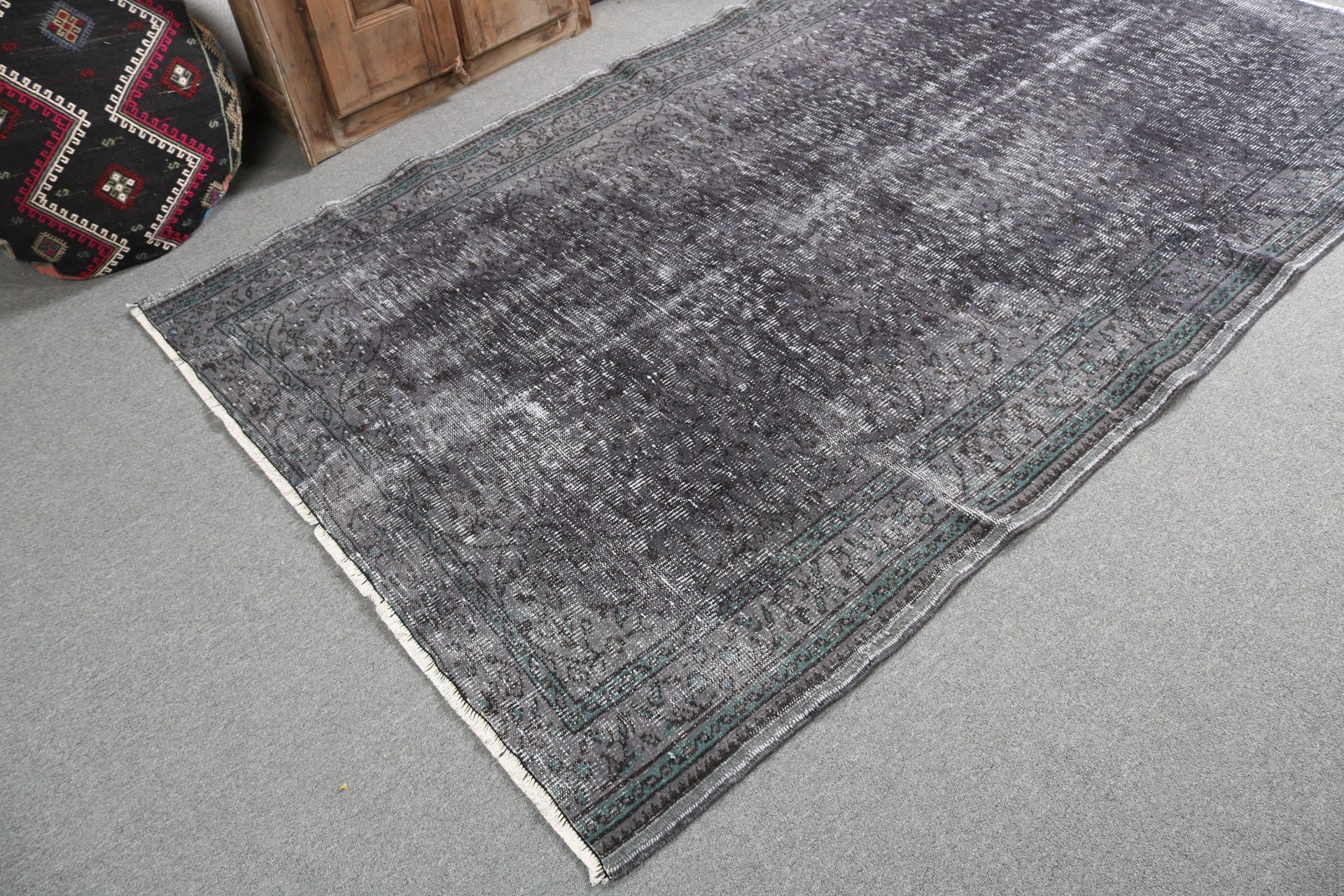 Floor Rug, Dining Room Rug, 5.2x8.8 ft Large Rug, Turkish Rug, Vintage Rug, Statement Rug, Gray Cool Rug, Living Room Rug, Luxury Rugs