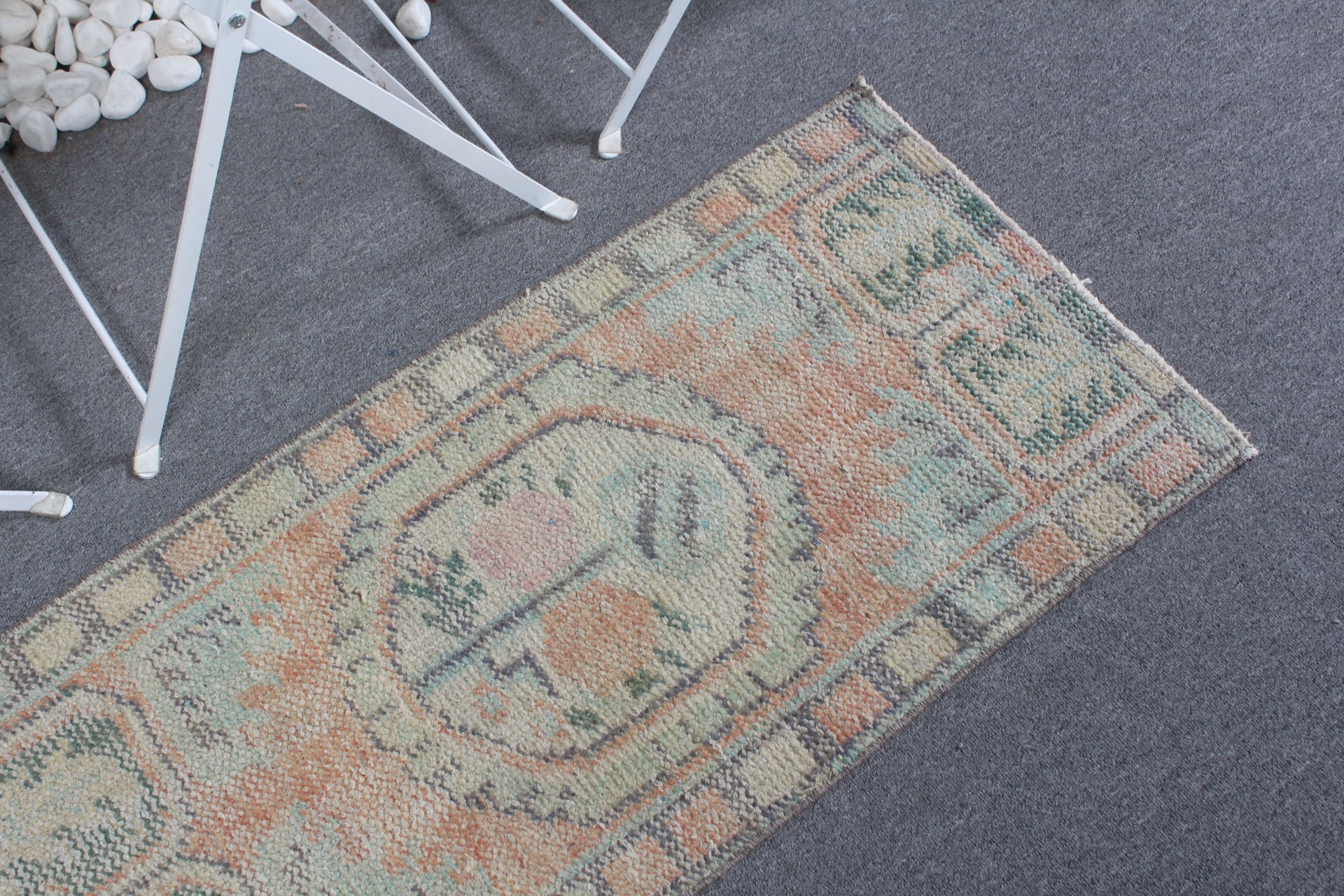 Vintage Rug, Custom Rug, Turkish Rugs, Bedroom Rug, Wall Hanging Rugs, Antique Rugs, Green Moroccan Rug, 1.7x3.6 ft Small Rug, Kitchen Rug