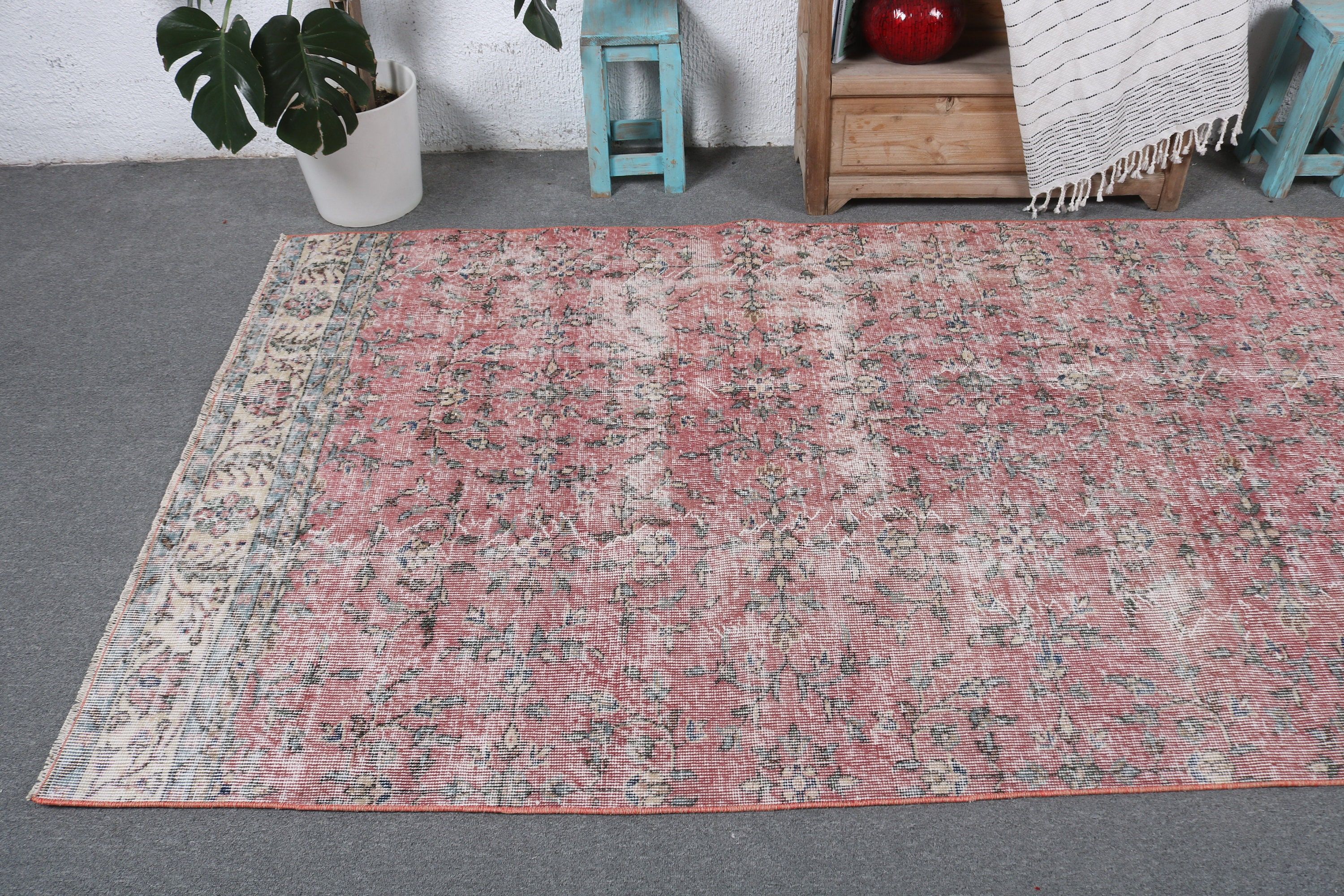 Yemek Odası Halıları, Ev Dekorasyonu Halıları, Türk Halıları, Kırmızı Fas Halıları, Oturma Odası Halıları, Vintage Halı, 4.3x9.9 ft Büyük Halılar, Lüks Halı