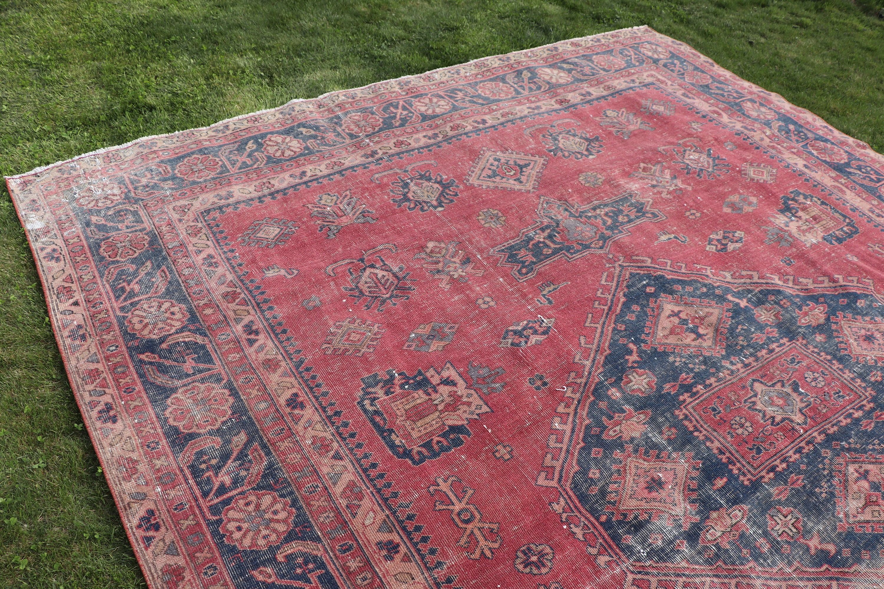 Antique Rugs, Oversize Vintage Rugs, 8.6x11 ft Oversize Rug, Living Room Rug, Vintage Rug, Turkish Rug, Red Luxury Rugs, Neutral Rugs