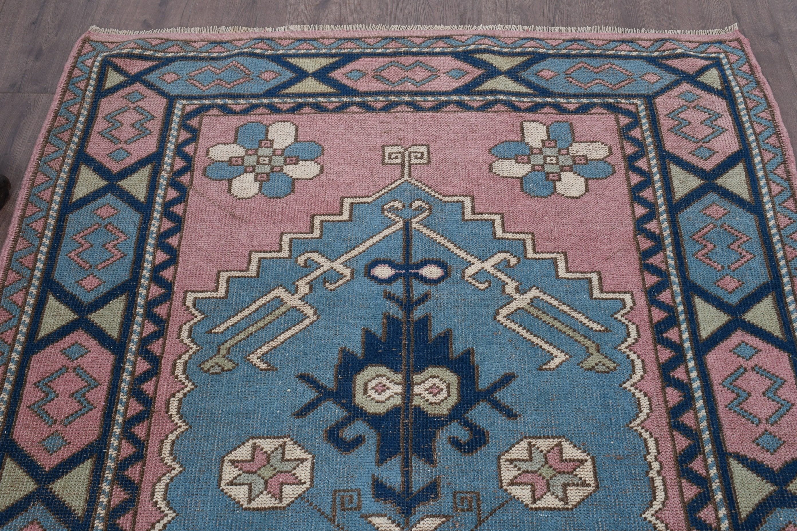 Vintage Rug, Pink Kitchen Rug, Anatolian Rug, 4.3x7 ft Area Rug, Bedroom Rugs, Hand Woven Rugs, Indoor Rugs, Rugs for Area, Turkish Rugs