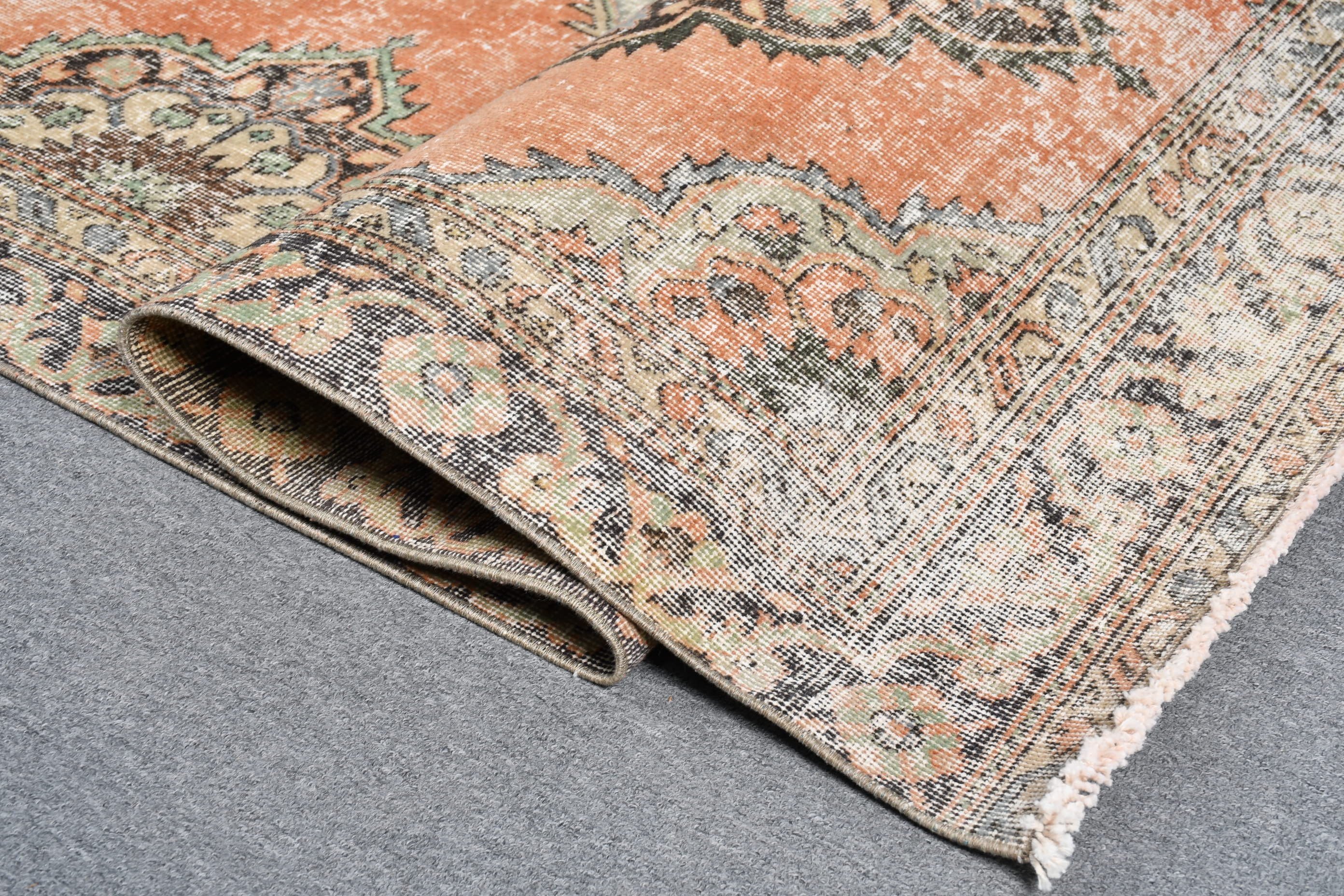 Orange Oriental Rug, Vintage Rug, Moroccan Rugs, Turkish Rugs, Bedroom Rugs, 4.2x12.7 ft Runner Rug, Stair Rug, Kitchen Rug, Old Rug