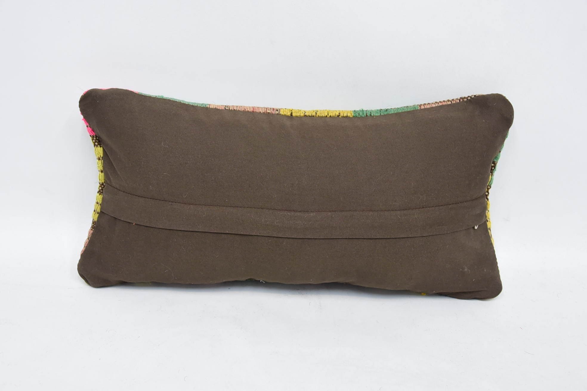 Kilim Pillow, Tribal Pillow Cover, Seat Cushion Case, Vintage Pillow, Interior Designer Pillow, 8"x16" Green Pillow