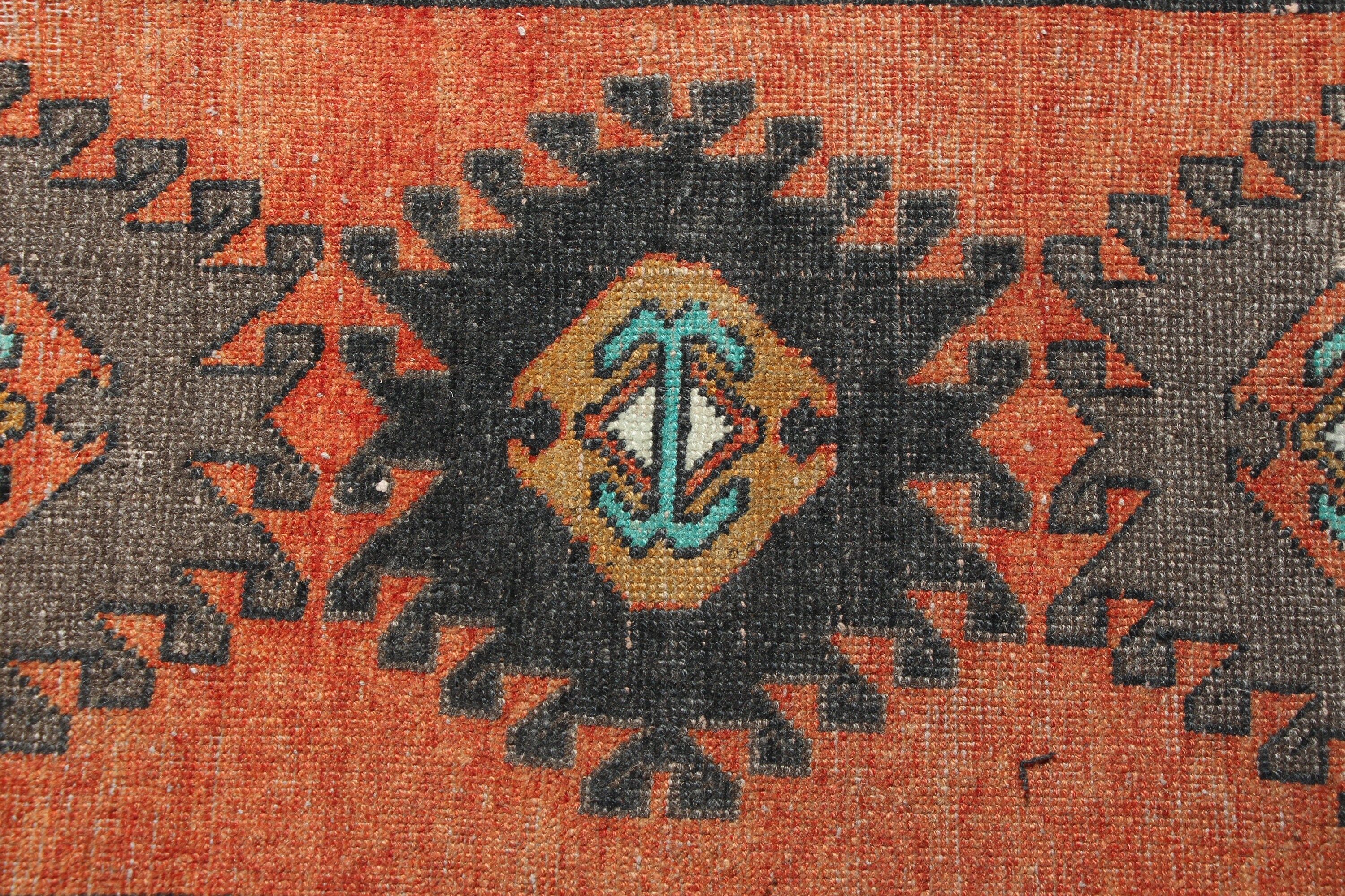 Muted Rugs, 1.6x3.1 ft Small Rugs, Vintage Rugs, Orange Cool Rugs, Turkish Rug, Cool Rugs, Bathroom Rug, Door Mat Rugs