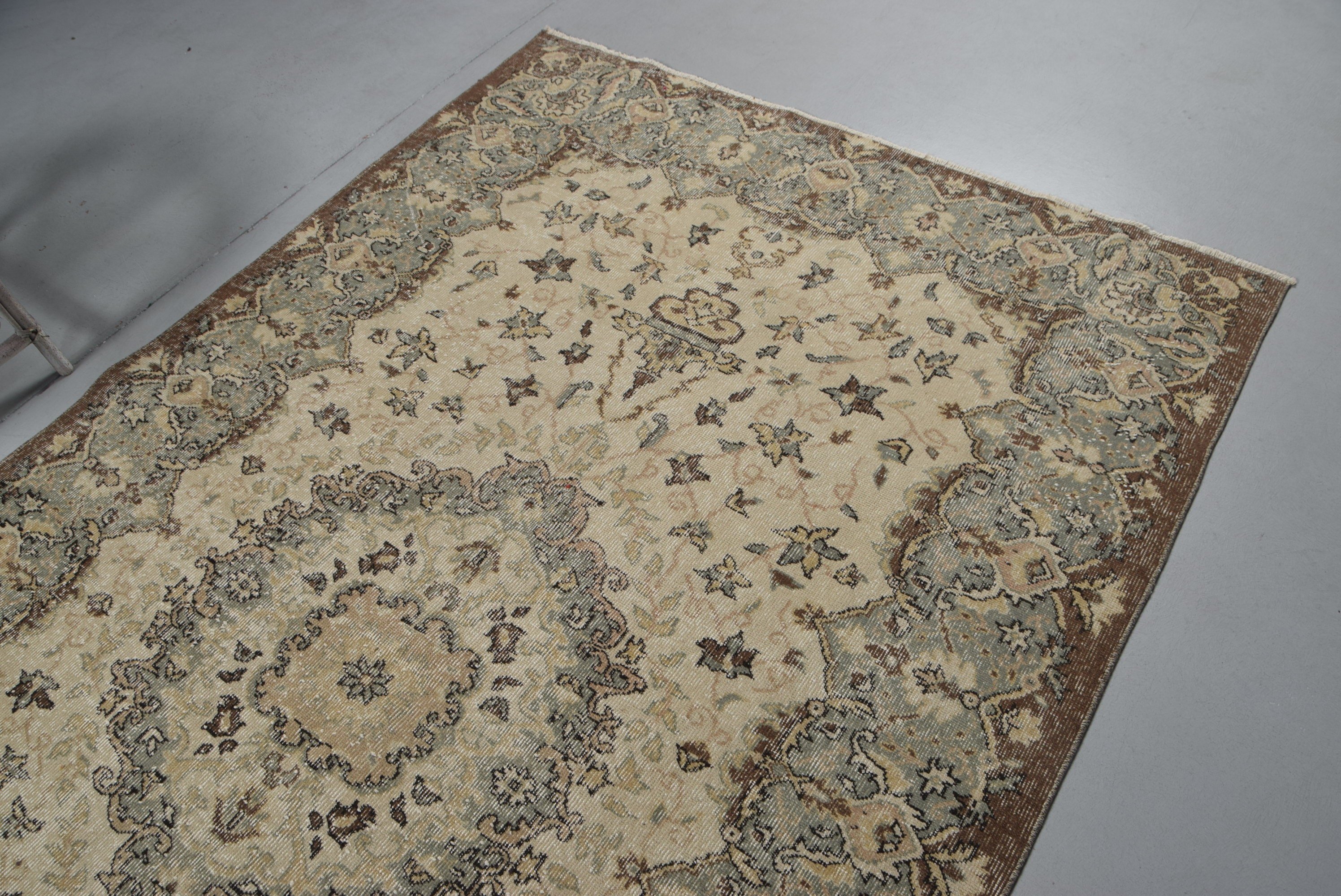 Oushak Halıları, Vintage Halı, Yemek Odası Halısı, 5,5x9,1 ft Büyük Halılar, Salon Halıları, Yatak Odası Halıları, Bej Mutfak Halısı, Özel Halı, Türk Halıları