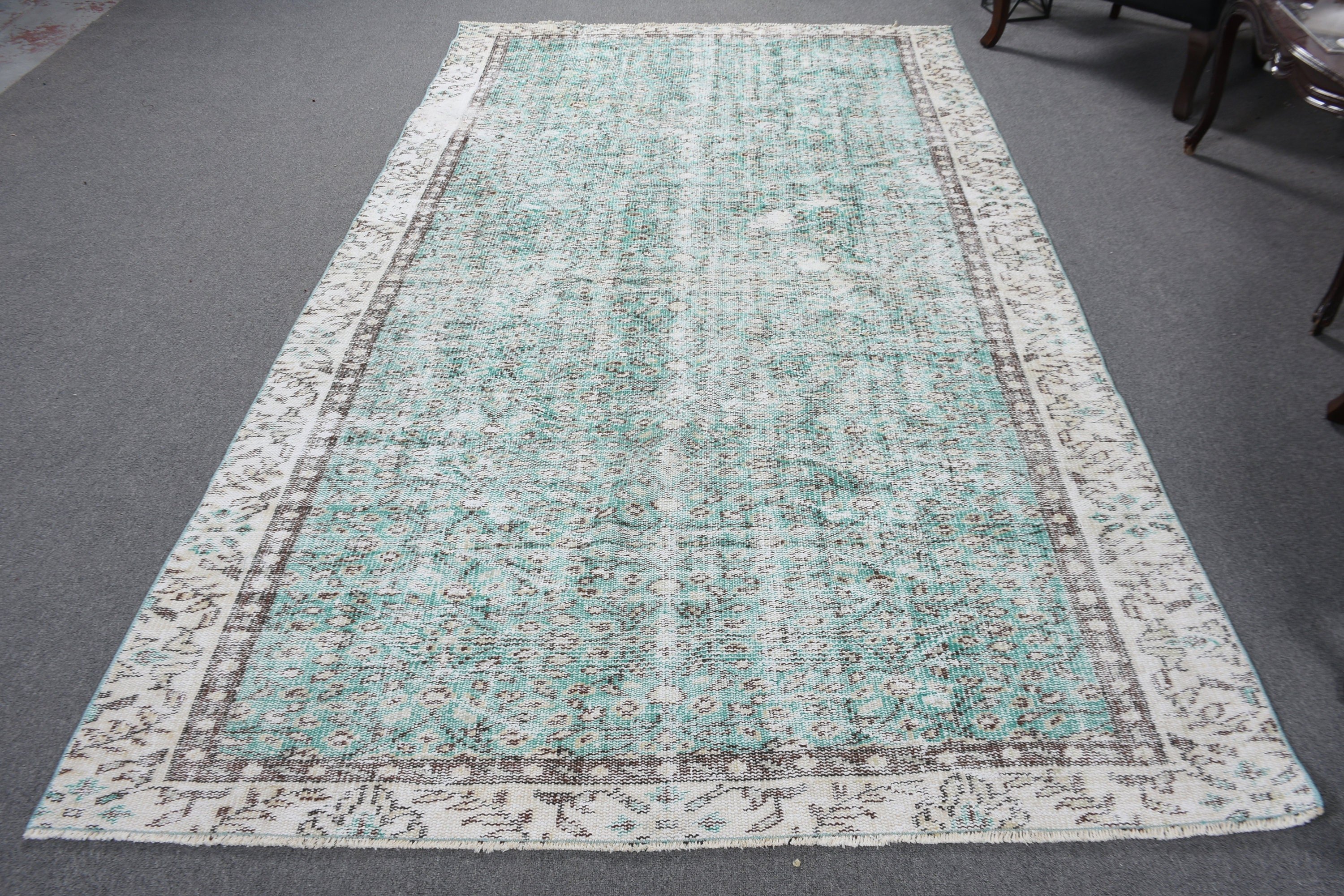 Turkish Rugs, Dining Room Rug, Large Boho Rugs, Blue  5.4x9.5 ft Large Rugs, Geometric Rugs, Vintage Rugs, Floor Rugs