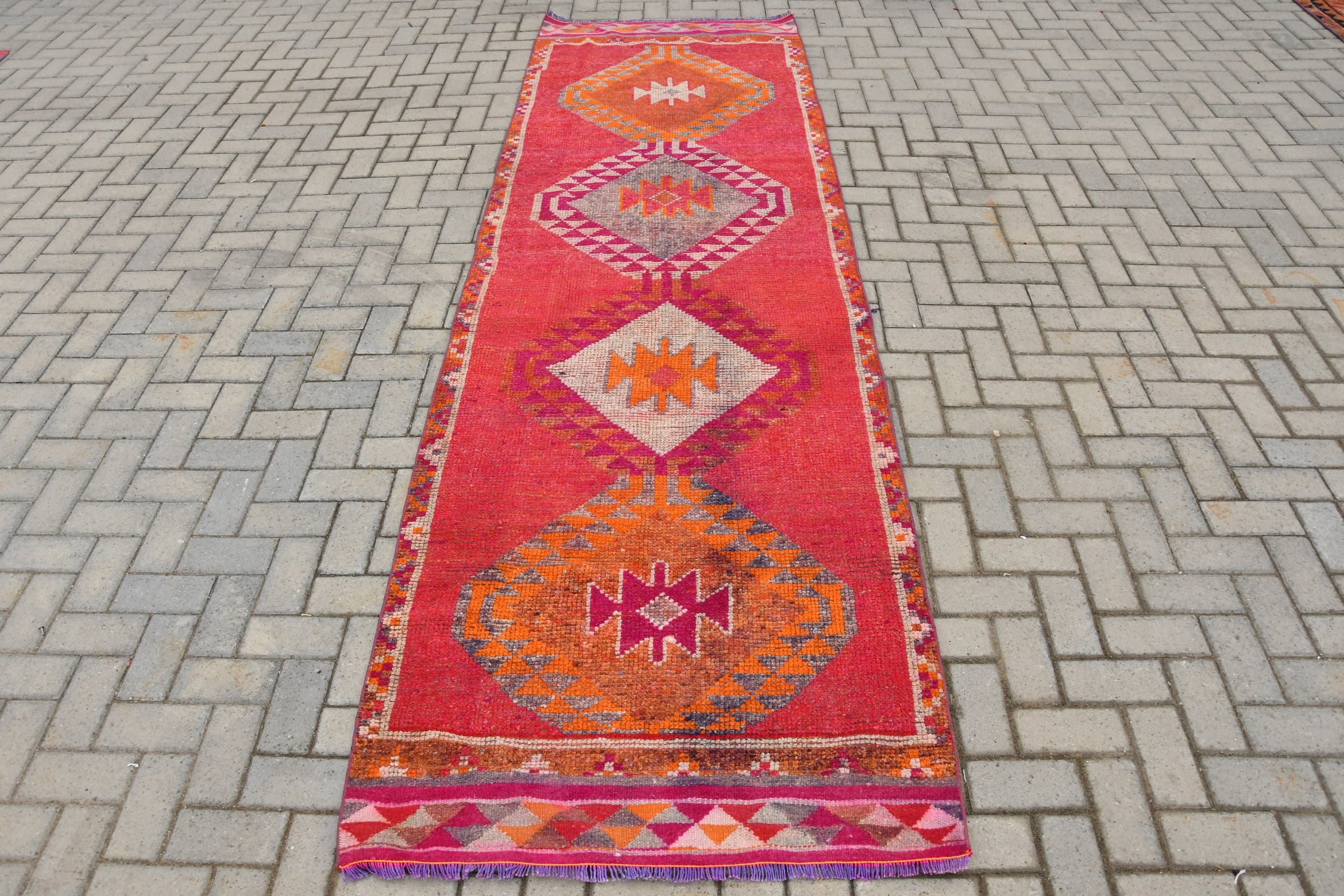 Pale Rug, Rugs for Hallway, Corridor Rug, Oushak Rugs, 3.5x11.5 ft Runner Rugs, Dorm Rug, Vintage Rug, Antique Rug, Stair Rug, Turkish Rug