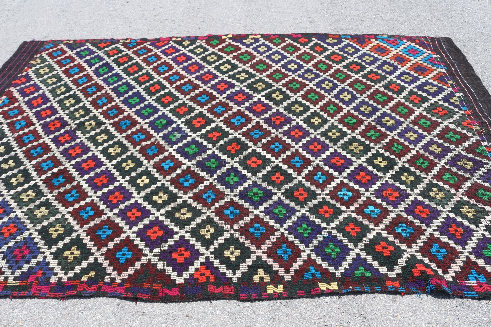 Yemek Odası Halısı, Oturma Odası Halısı, Türk Halıları, Siyah Yatak Odası Halıları, Vintage Halı, Kilim, 6.5x10.2 ft Büyük Halı, Yatak Odası Halıları, Antika Halılar