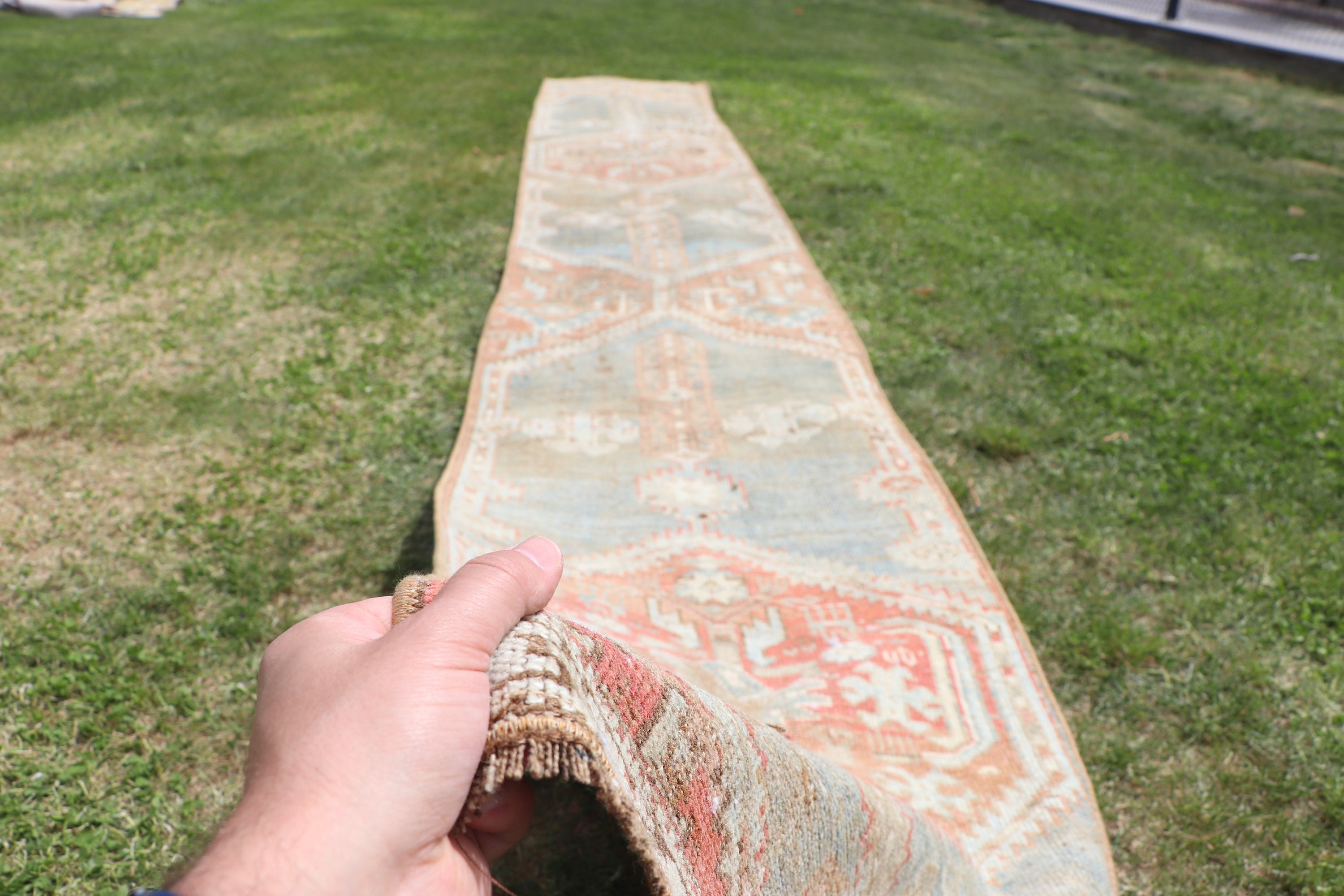 1.9x13.3 ft Runner Rug, Turkish Rug, Brown Moroccan Rug, Vintage Runner Rug, Neutral Rugs, Vintage Rugs, Wool Rug, Kitchen Rugs, Modern Rug